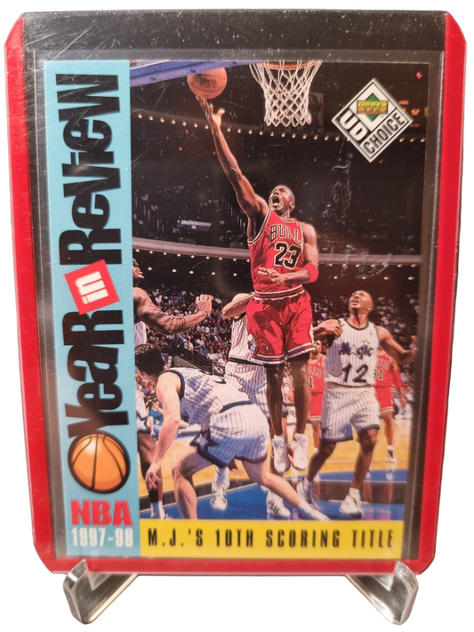 1998 Upper Deck #189 Michael Jordan Year In Review 10th Scoring Title
