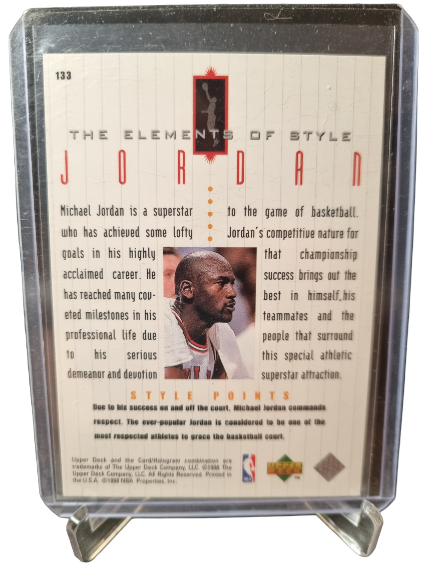 1998 Upper Deck #133 Michael Jordan The Elements Of Style