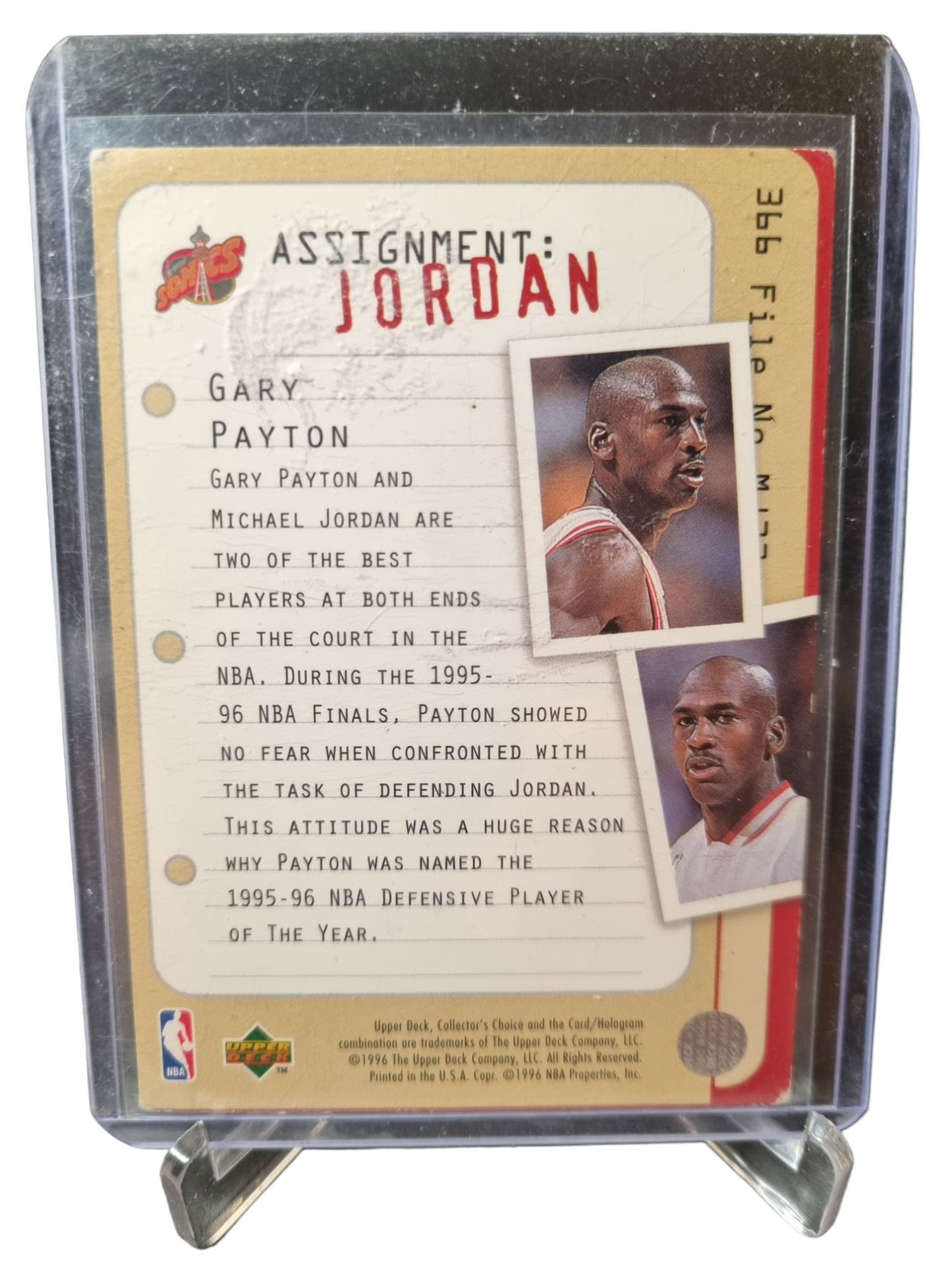1996 Upper Deck #366 Michael Jordan Assignment Jordan