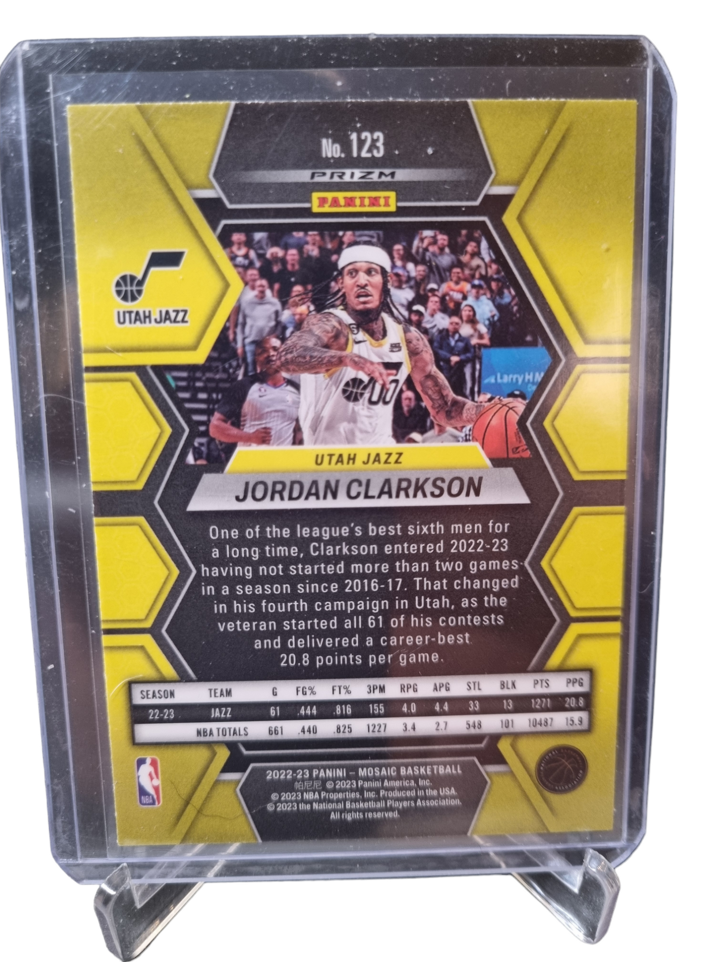 2022-23 Panini Mosaic #123 Jordan Clarkson Mosaic Prizm