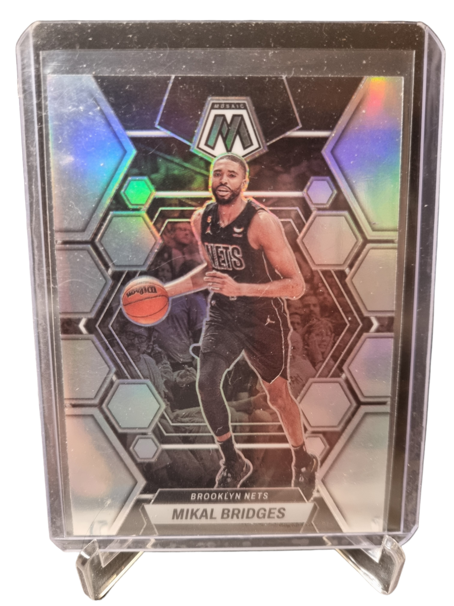 2022-23 Panini Mosaic #2 Mikal Bridges Silver Prizm