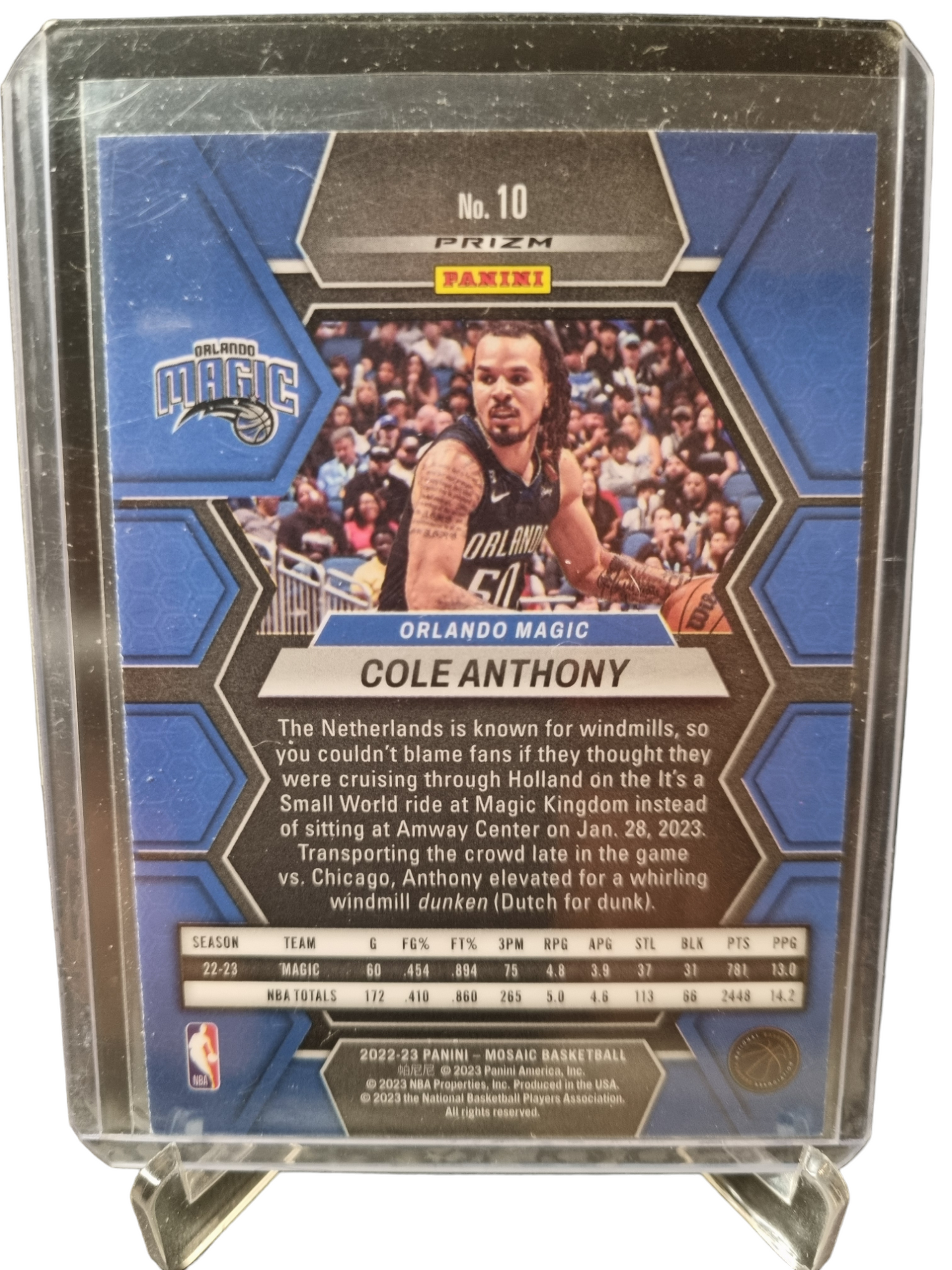 2022-23 Panini Mosaic #10 Cole Anthony Red Mosaic Prizm