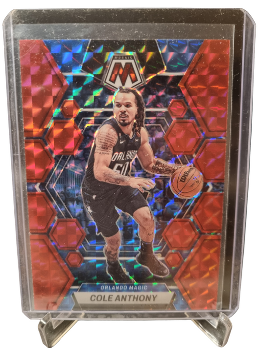 2022-23 Panini Mosaic #10 Cole Anthony Red Mosaic Prizm