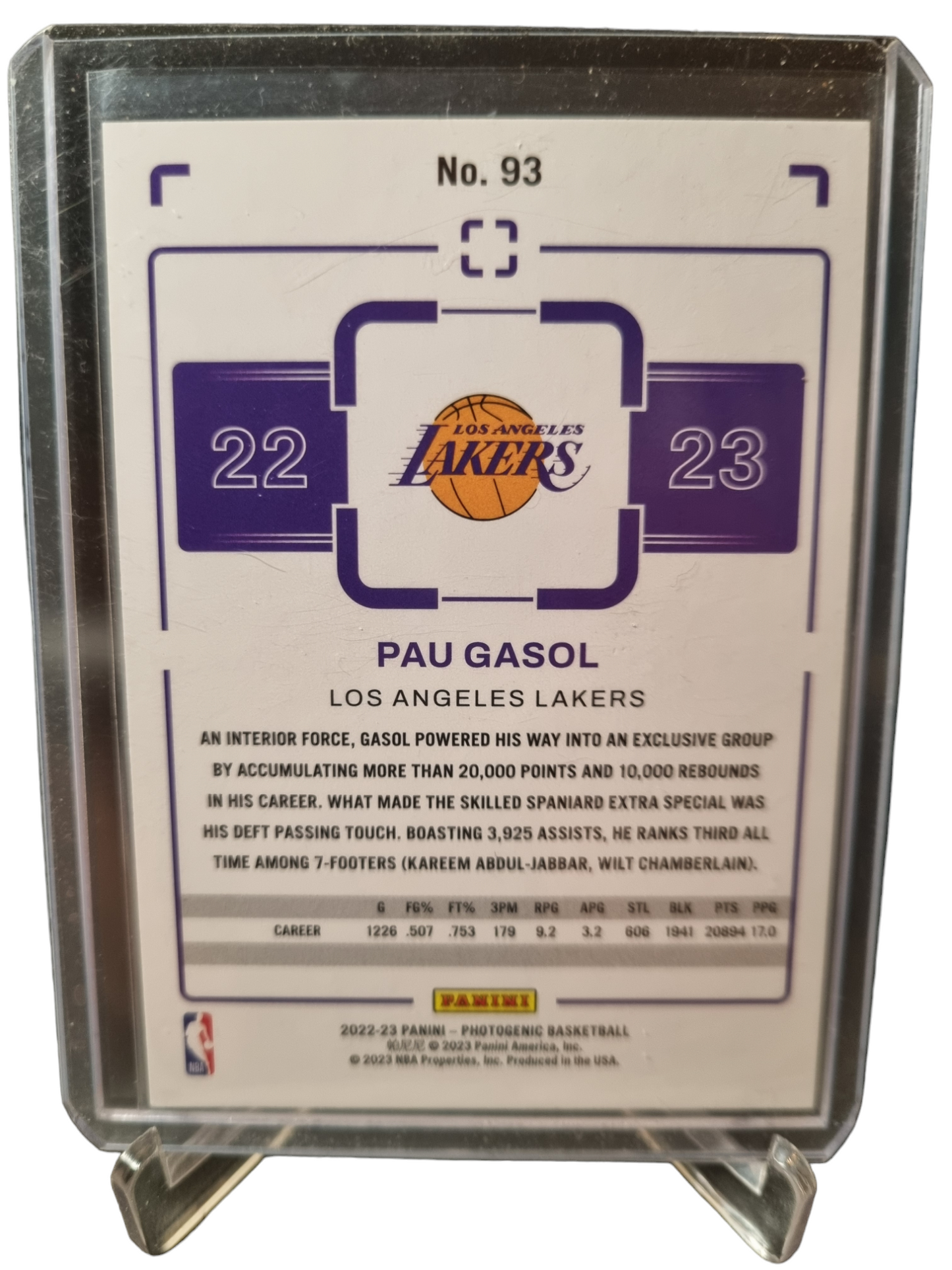 2022-23 Panini Photogenic #93 Pau Gasol