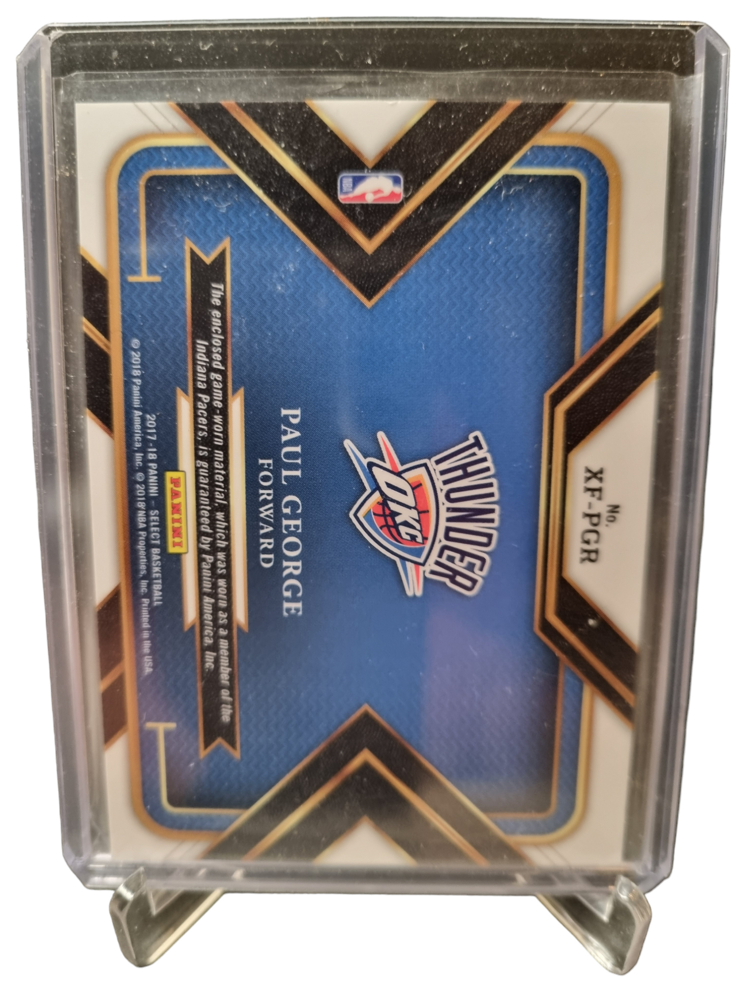 2017-18 Panini Select #XF-PGR Paul George X Factor Memorabilia Game Worn Patch