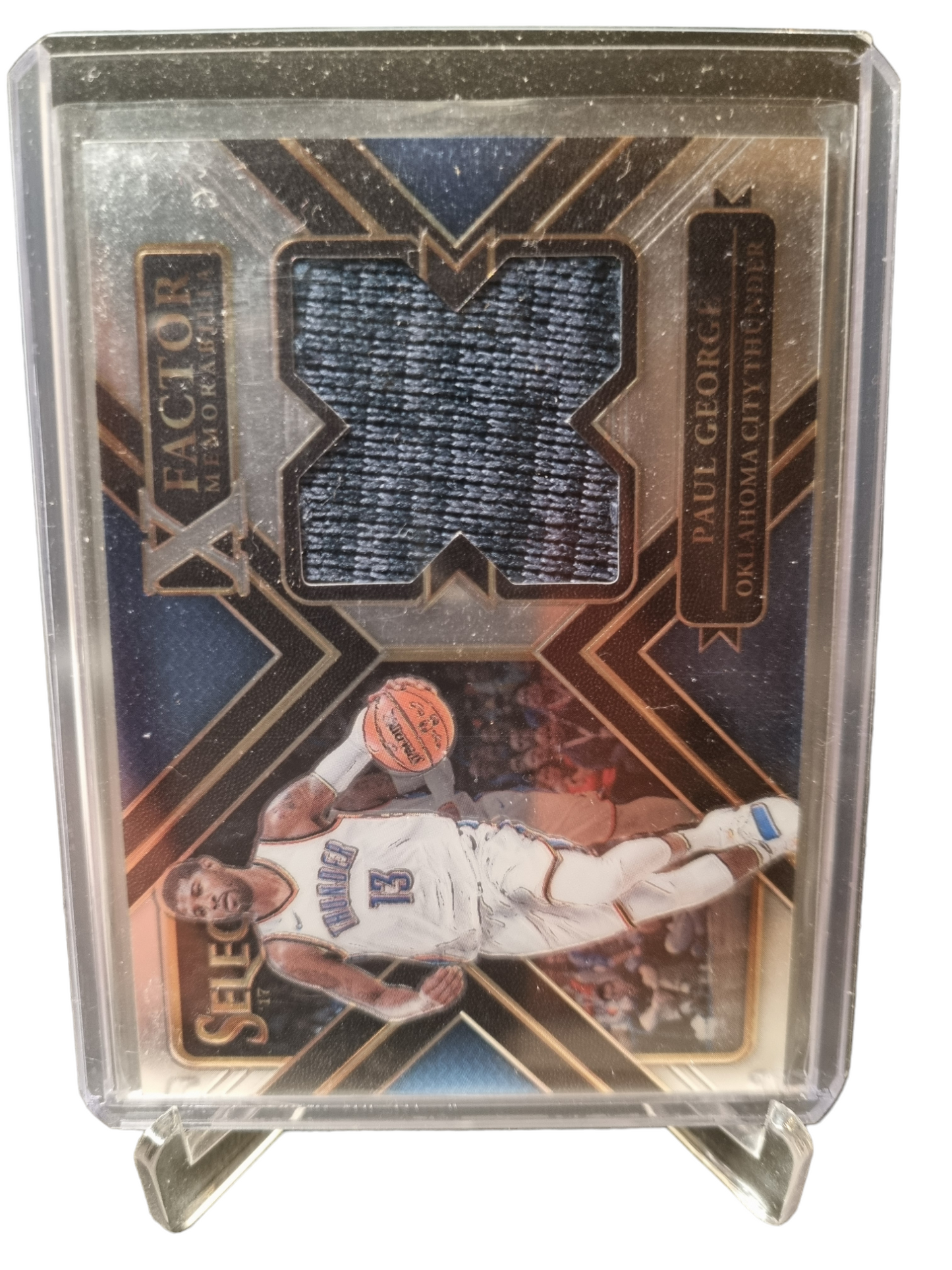 2017-18 Panini Select #XF-PGR Paul George X Factor Memorabilia Game Worn Patch