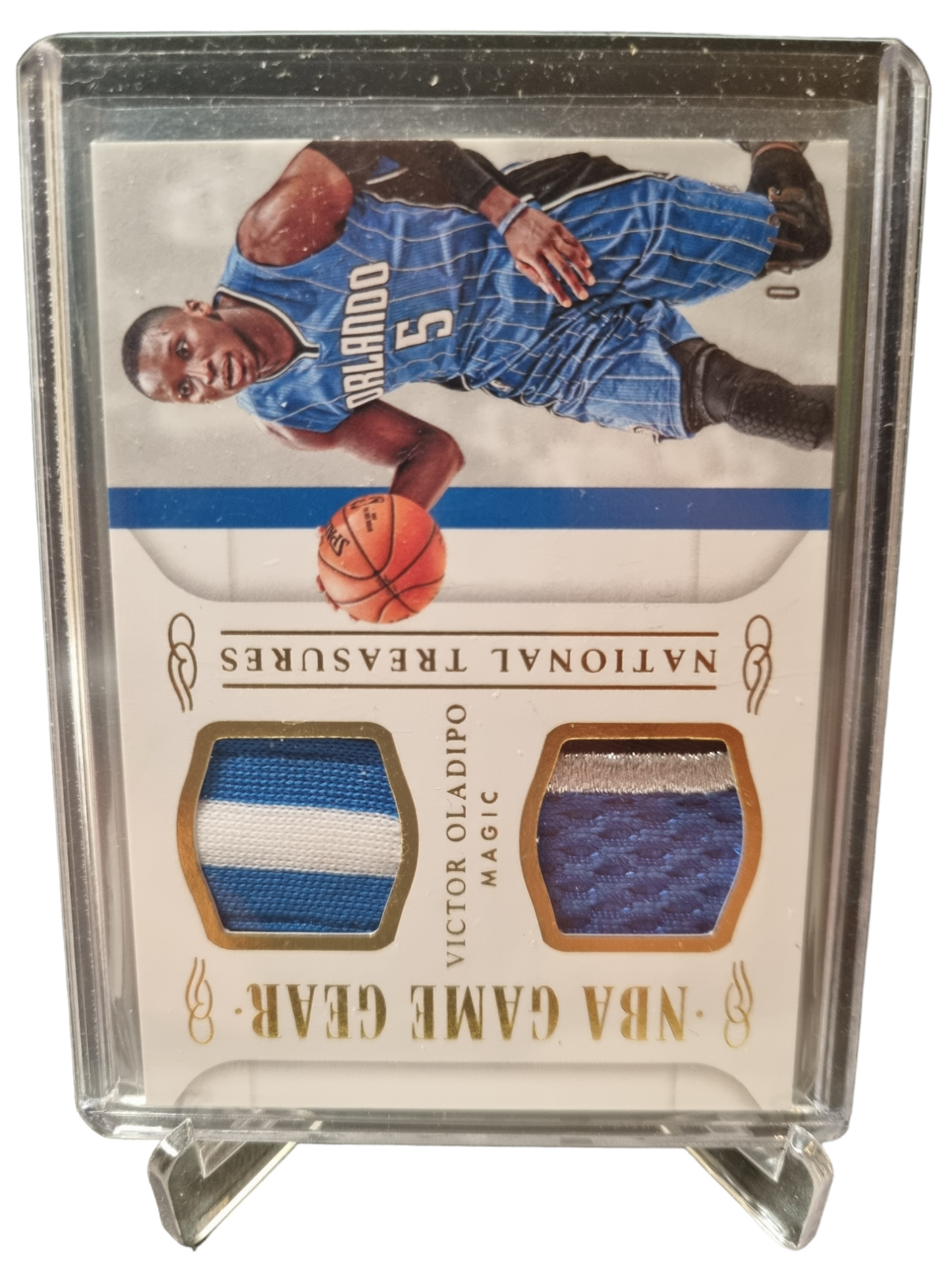 2014-15 Panini National Treasures #GGD-VO Victor Oladipo Duel Game Worn Patches 04/25