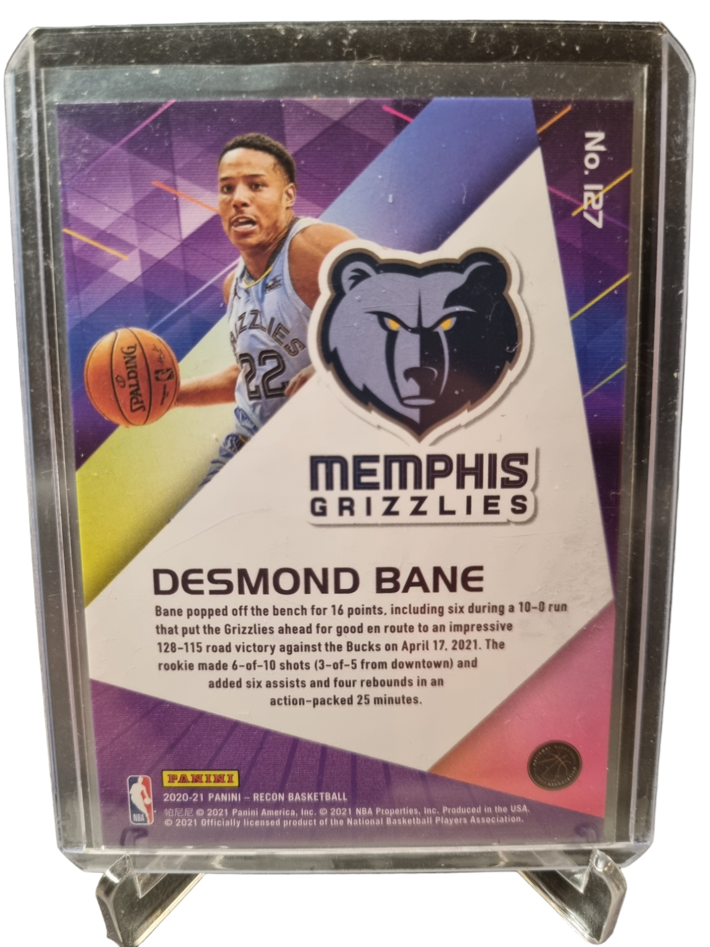 2020-21 Panini Recon #127 Desmond Bane Rookie Card