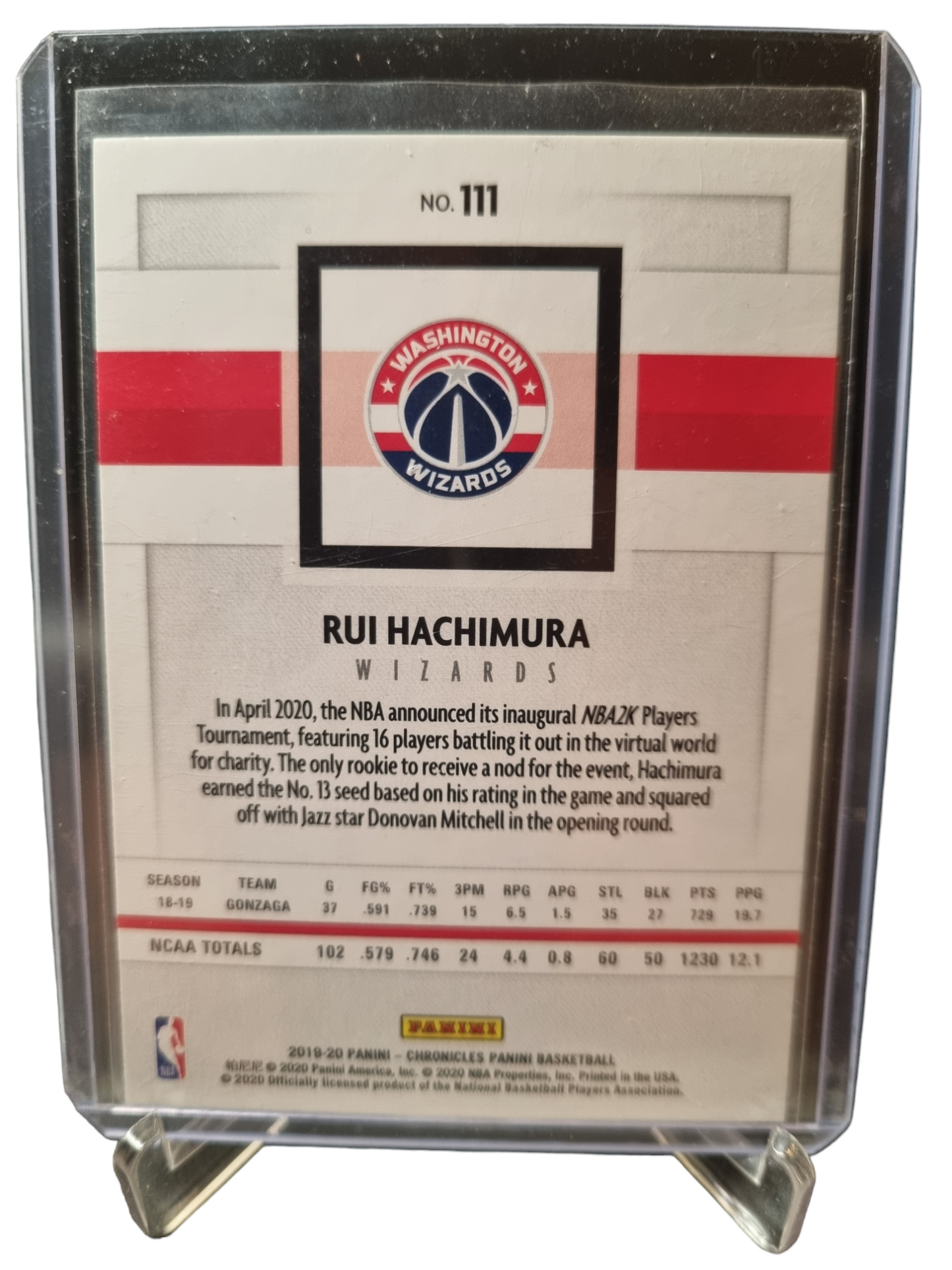 2019-20 Panini Chronicles #111 Rui Hachimura Rookie Card