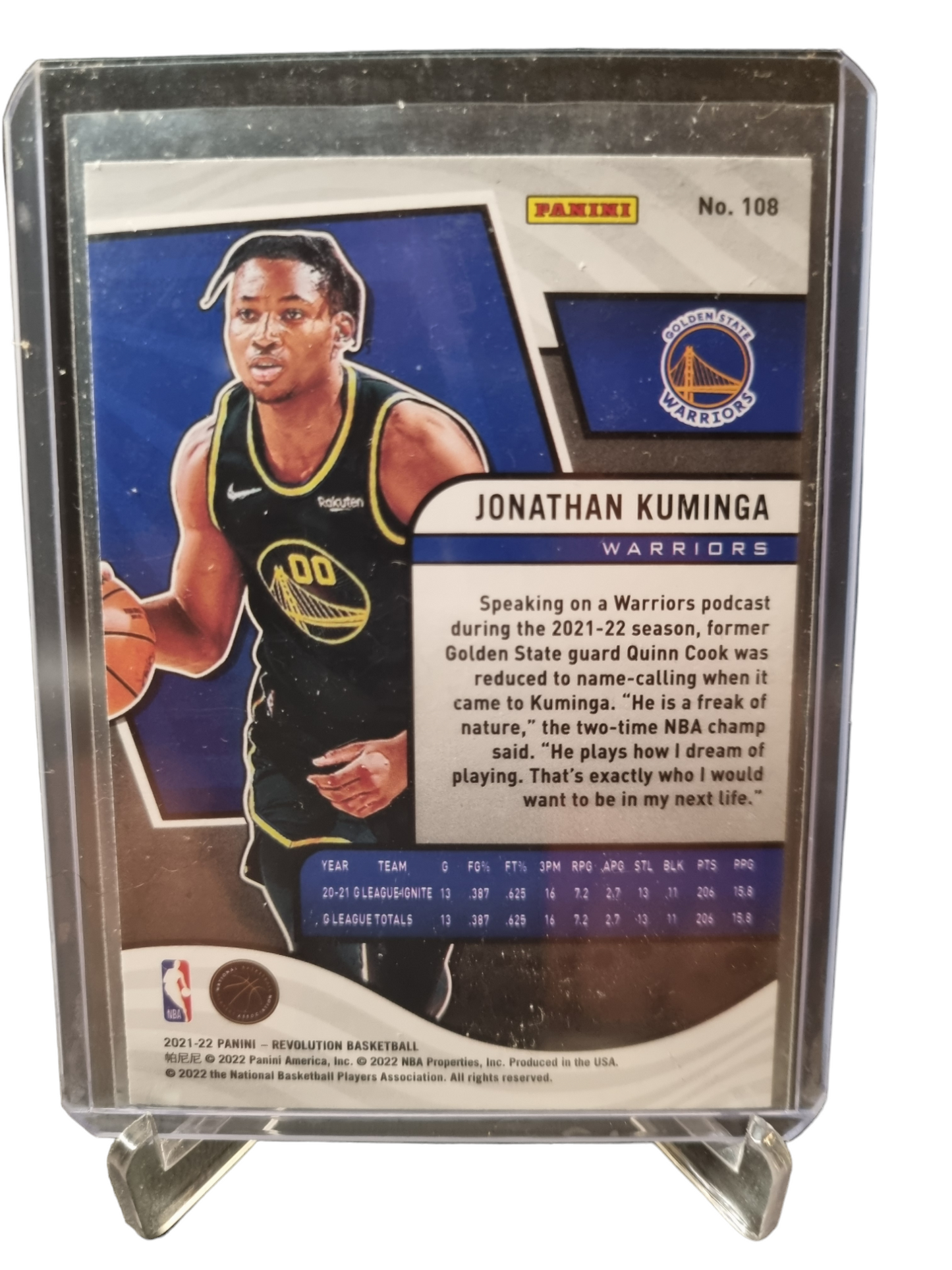 2021-22 Panini Revolution #108 Jonathan Kuminga Rookie Card