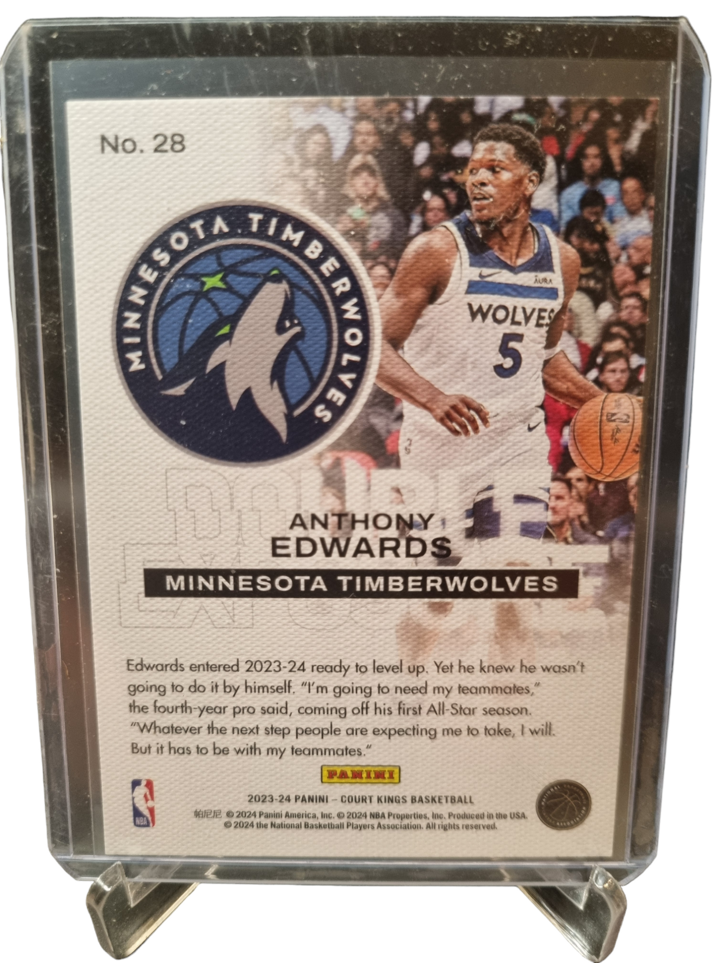 2023-24 Panini Court Kings #28 Anthony Edwards Double Exposure