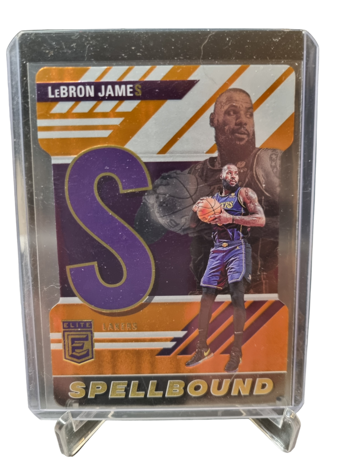 2023-24 Panini Donruss Elite #40 Lebron James Spellbound S Orange Die Cut