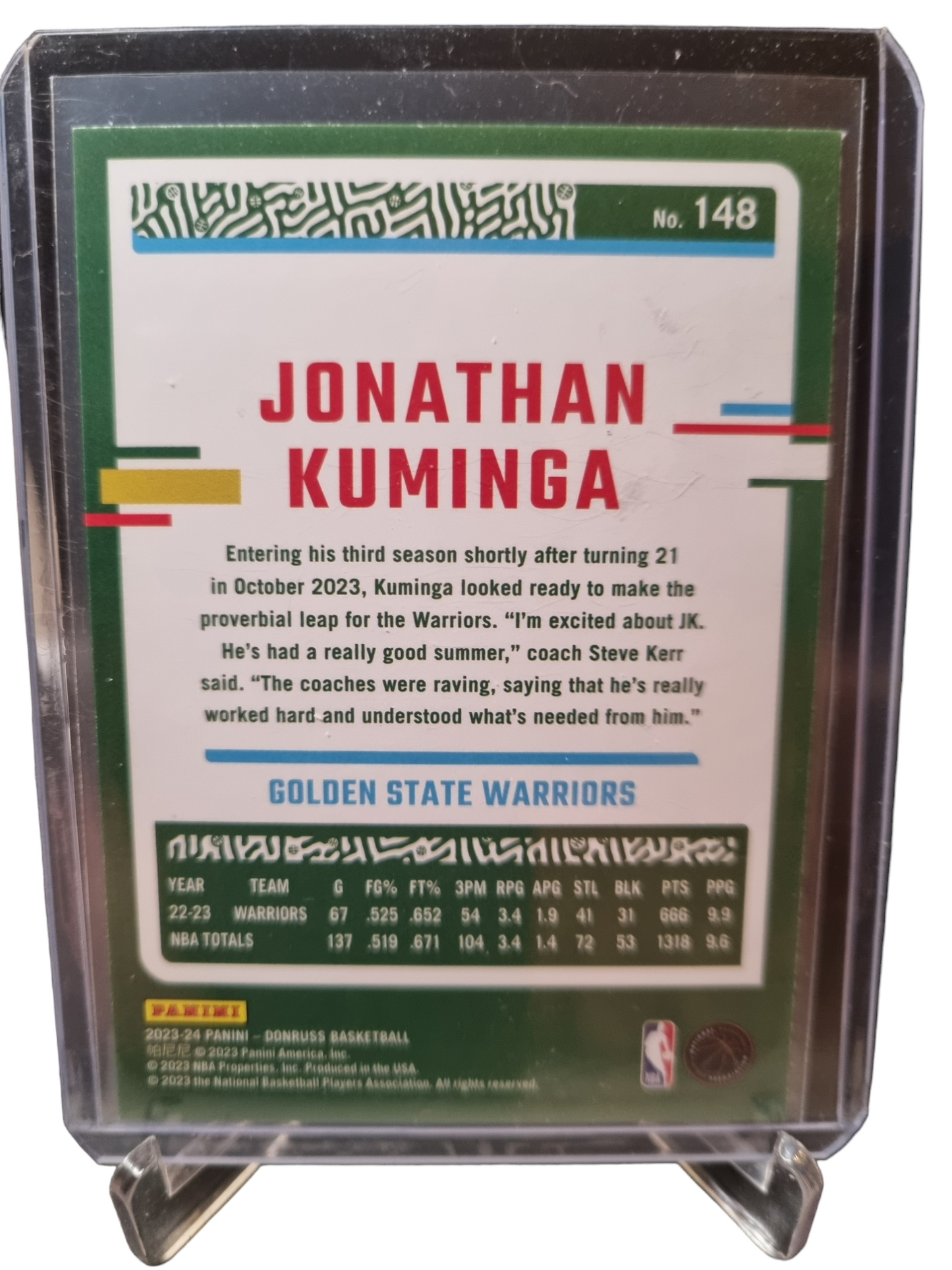 2023-24 Panini Donruss #148 Jonathan Kuminga Blue Laser Holo 22/49