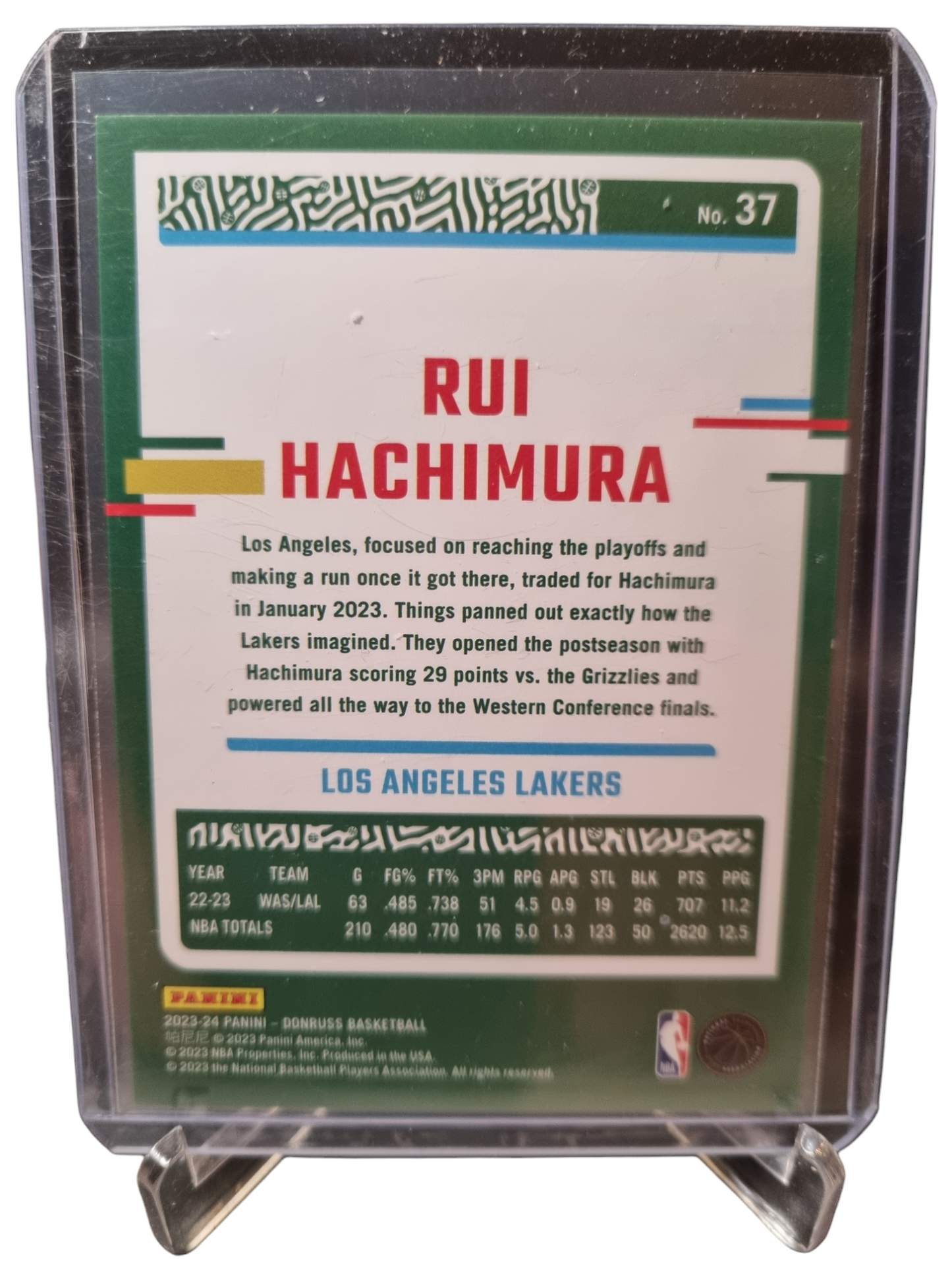 2023-24 Panini Donruss #37 Rui Hachimura Silver Laser Holo 069/143