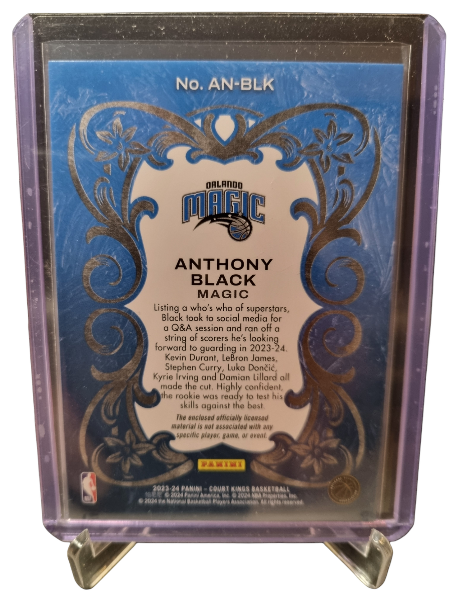 2023-24 Panini Court Kings #AN-BLK Anthony Black Rookie Card Art Nouveau Patch