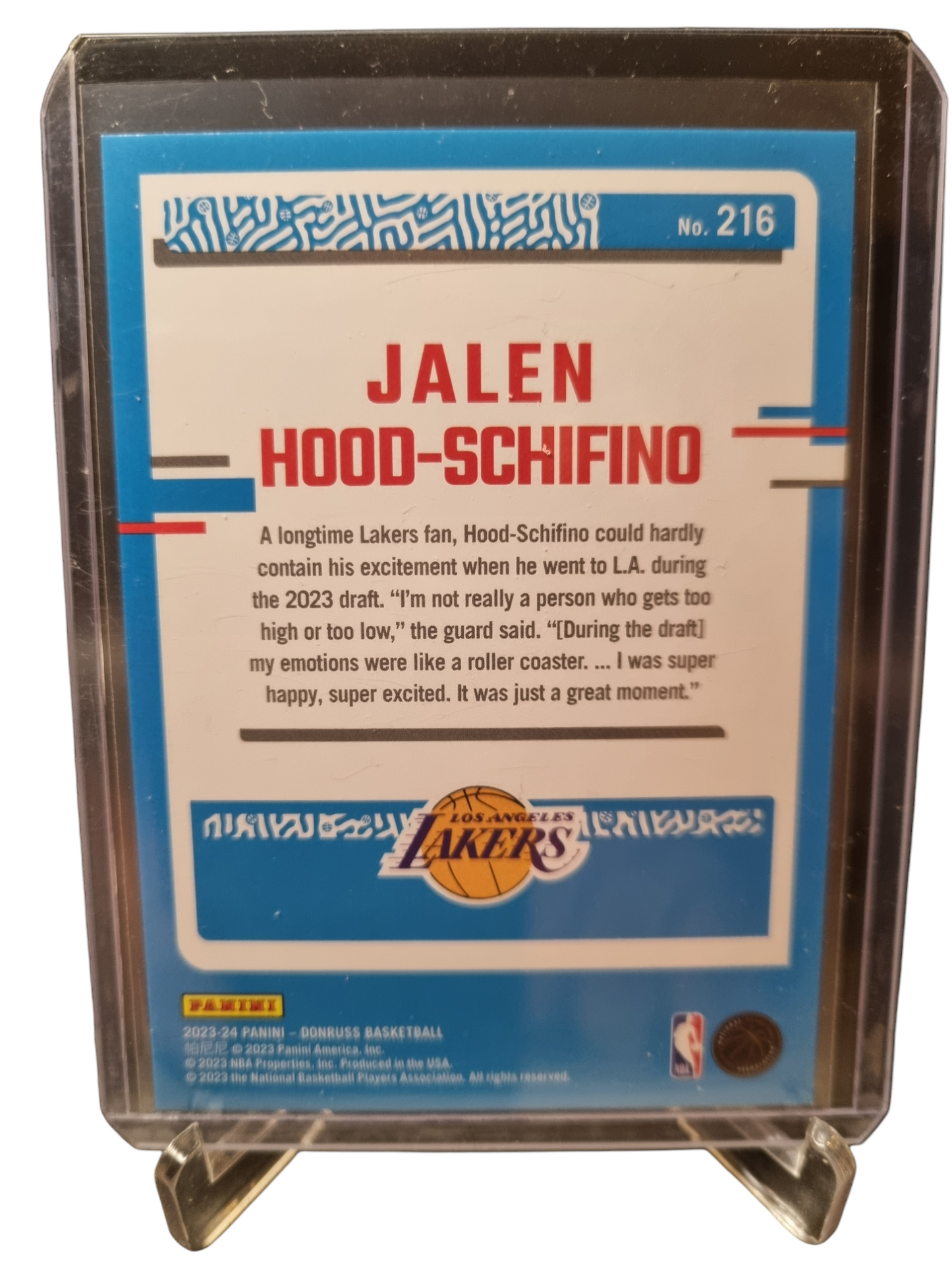 2023-24 Panini Donruss Choice #216 Jalen Hood-Schifino Rated Rookie Red 48/99