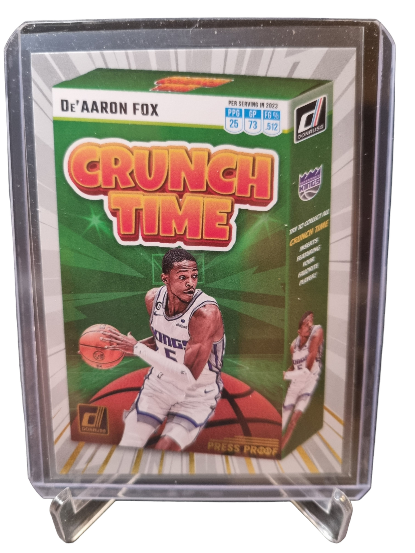 2023-24 Panini Donruss #3 De'Aaron Fox Crunch Time Gold Press Proof