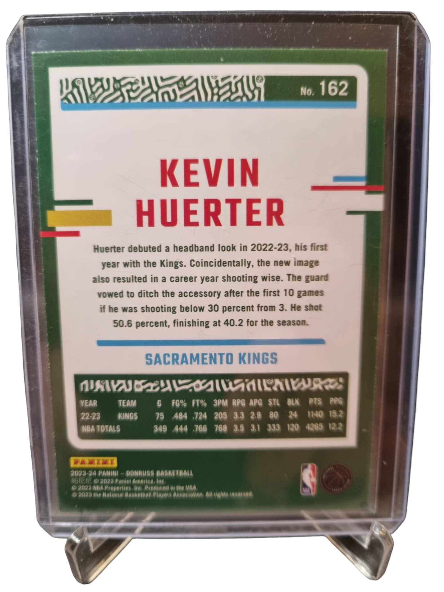 2023-24 Panini Donruss #162 Kevin Huerter Blue Laser Holo 18/49