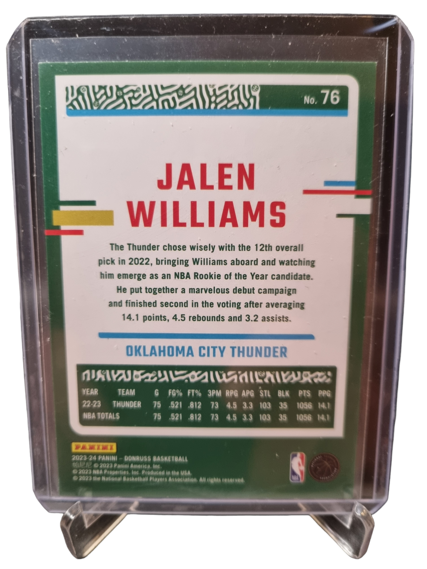 2023-24 Panini Donruss #76 Jalen Williams Press Proof