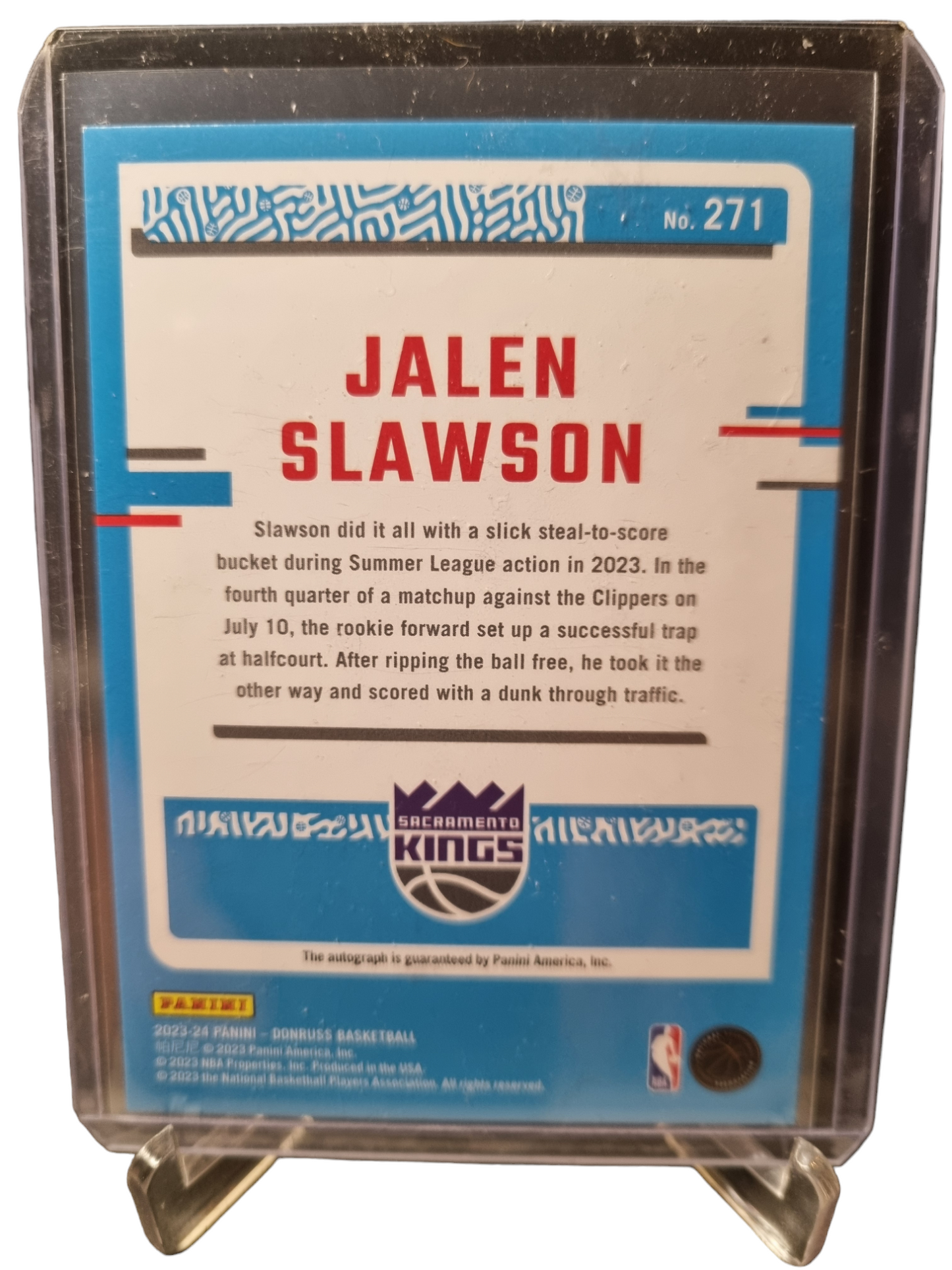 2023-24 Panini Donruss #271 Jalen Slawson Rated Rookie Autograoh Silver Laser Holo 50/99