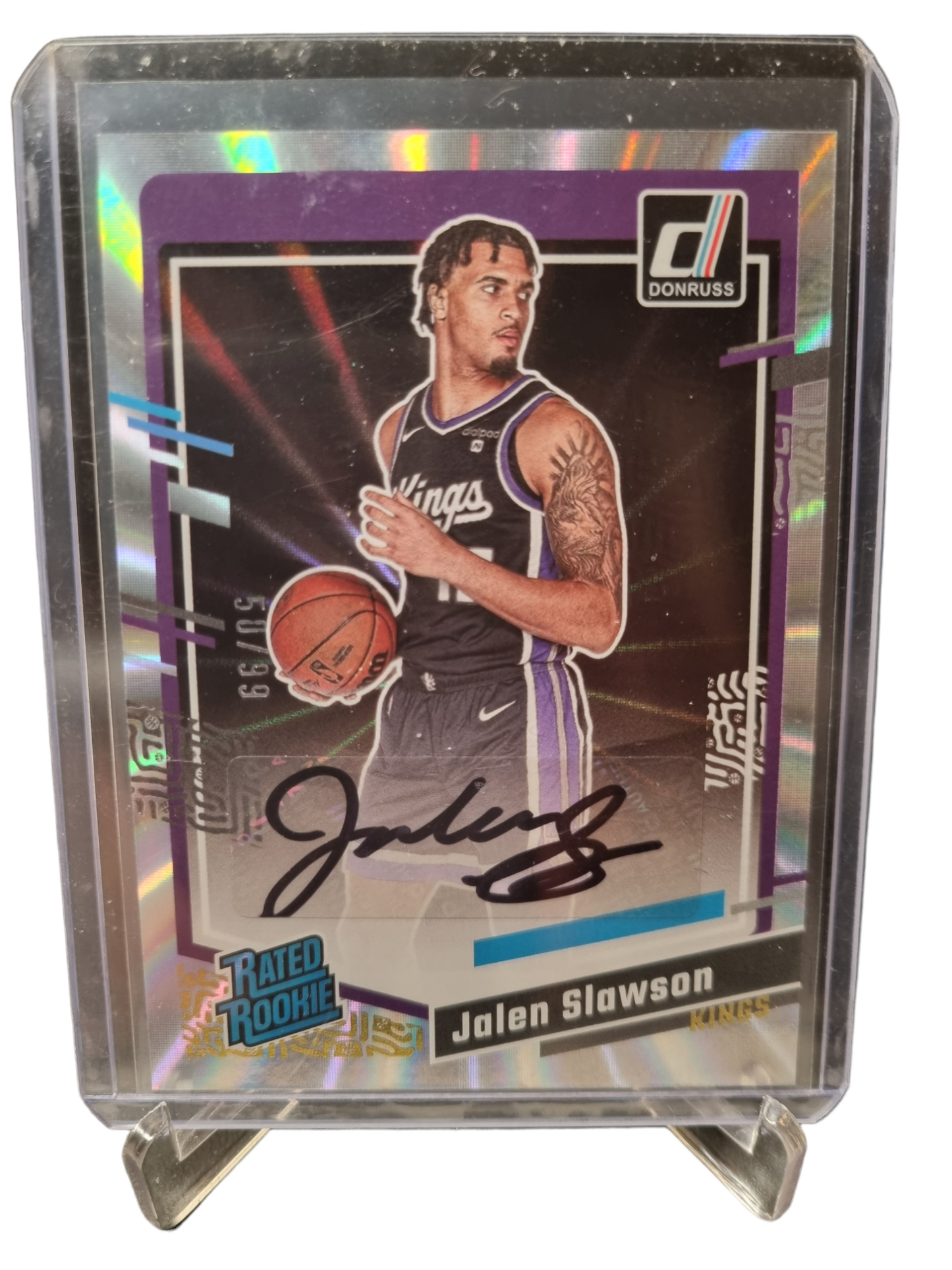 2023-24 Panini Donruss #271 Jalen Slawson Rated Rookie Autograoh Silver Laser Holo 50/99