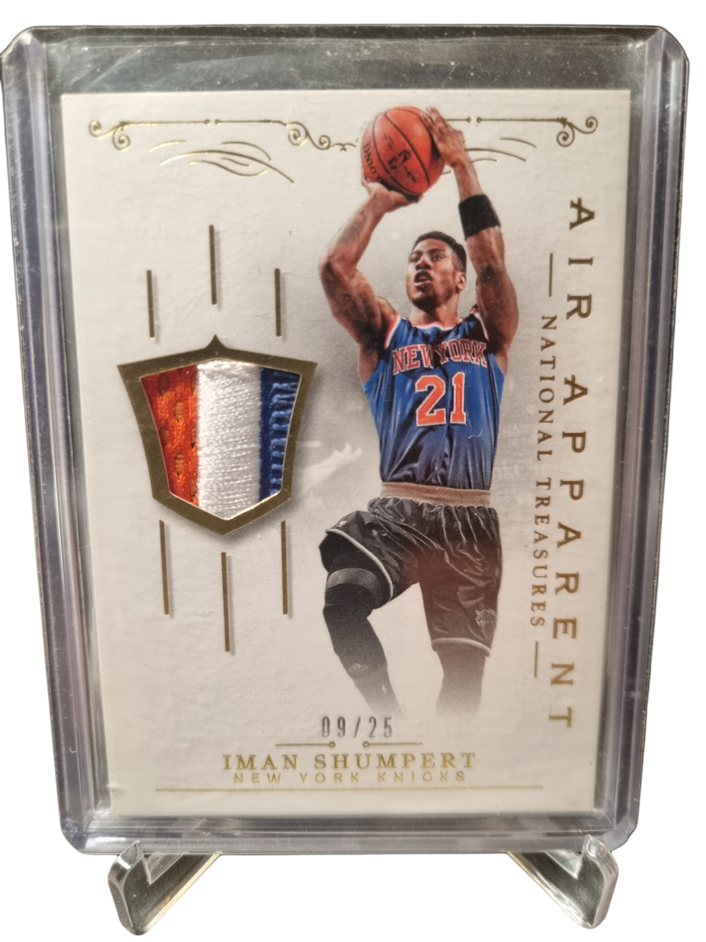 2013-14 Panini National Treasures #27 Iman Shumpert Air Apparent Game Worn Patch 09/25