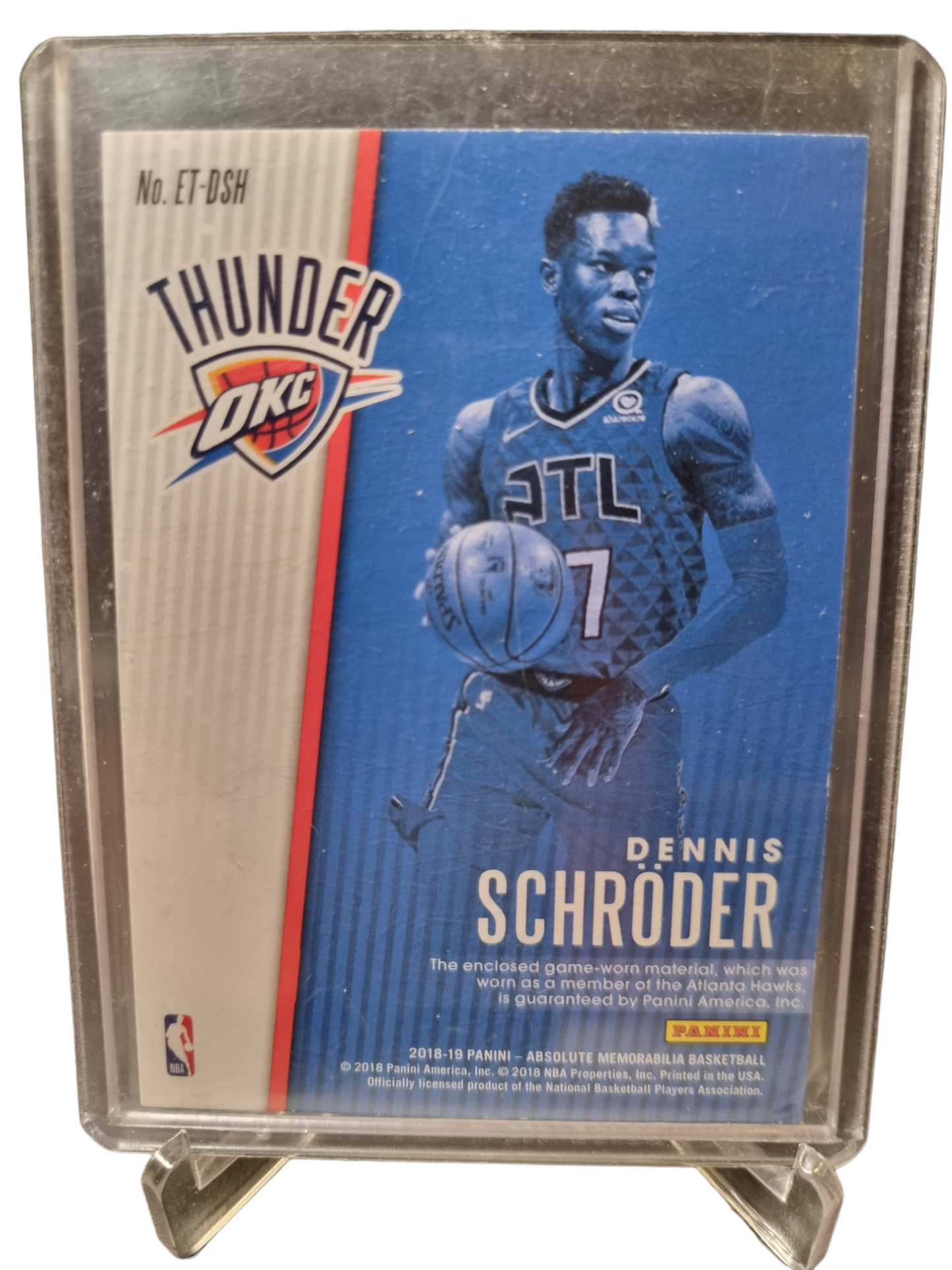 2018-19 Panini Absolute Memorabilia #ET-DSH Dennis Schroder Established Threads Game Worn Patch