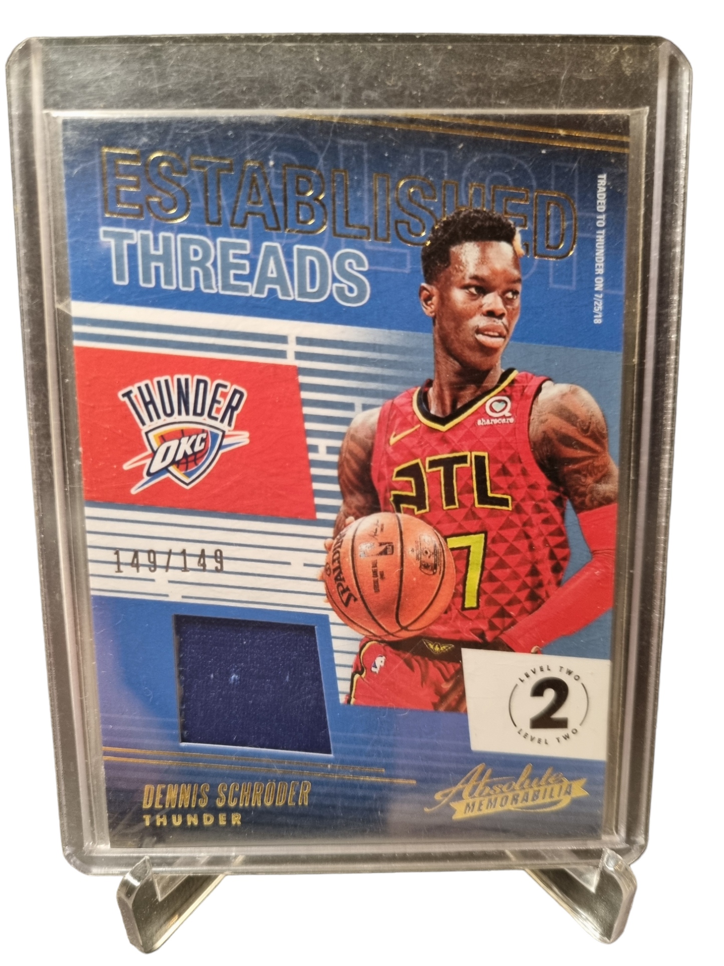 2018-19 Panini Absolute Memorabilia #ET-DSH Dennis Schroder Established Threads Game Worn Patch