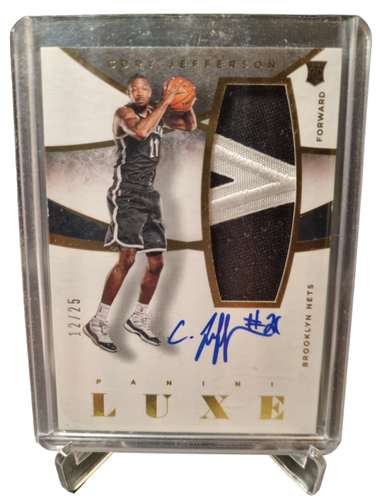 2014-15 Panini Luxe #M-CJ Cory Jefferson Rookie Card Game Worn Patch On Card Autograph 12/25