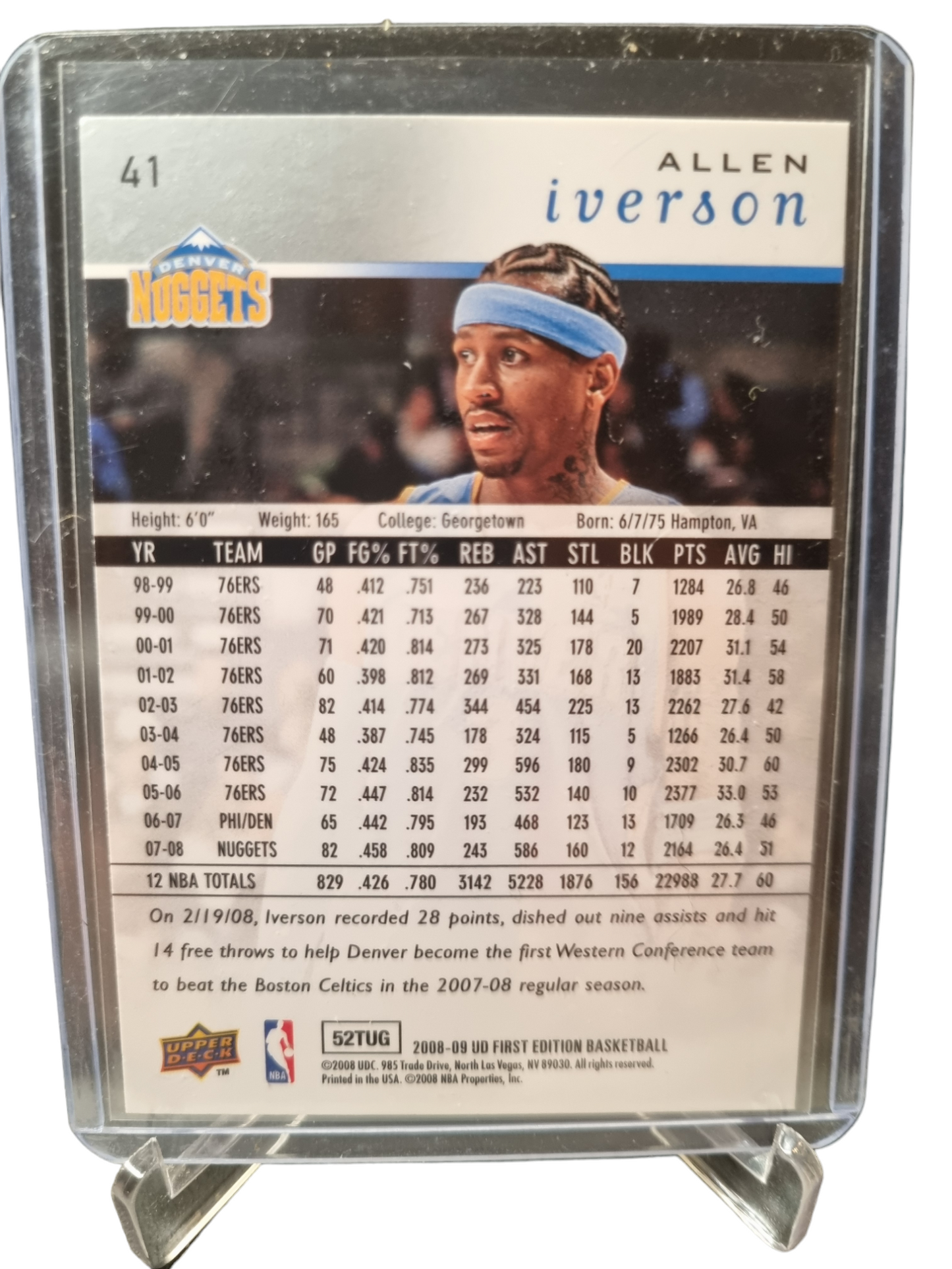 2008-09 Upper Deck #41 Allen Iverson First Edition