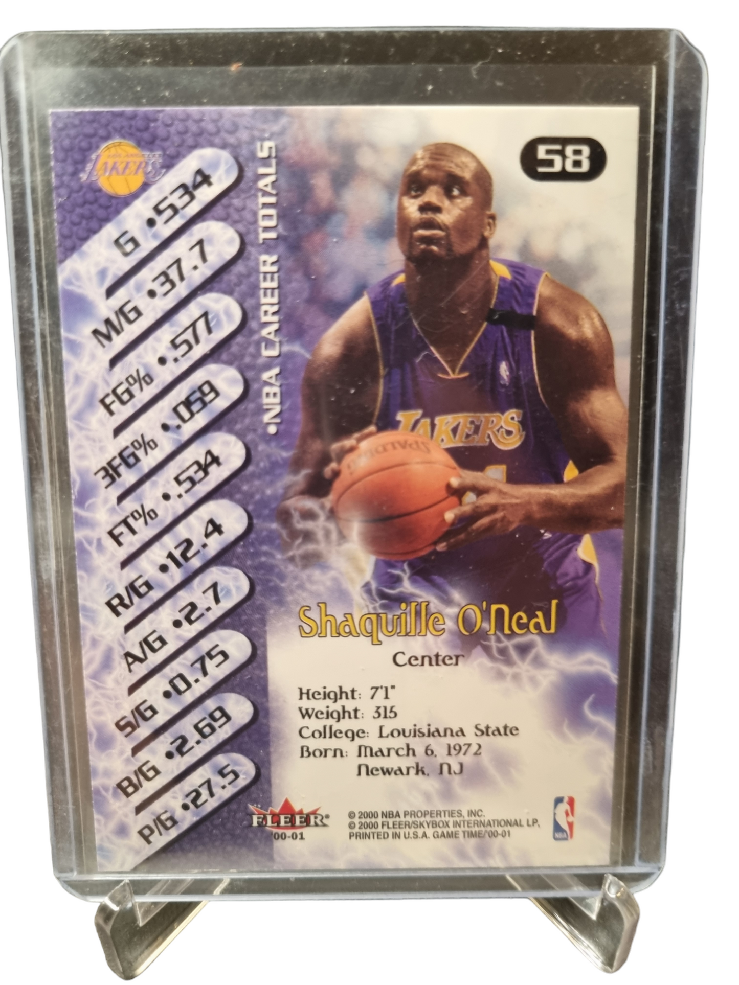 2000-01 Fleer #58 Shaquille O'Neal Game Time