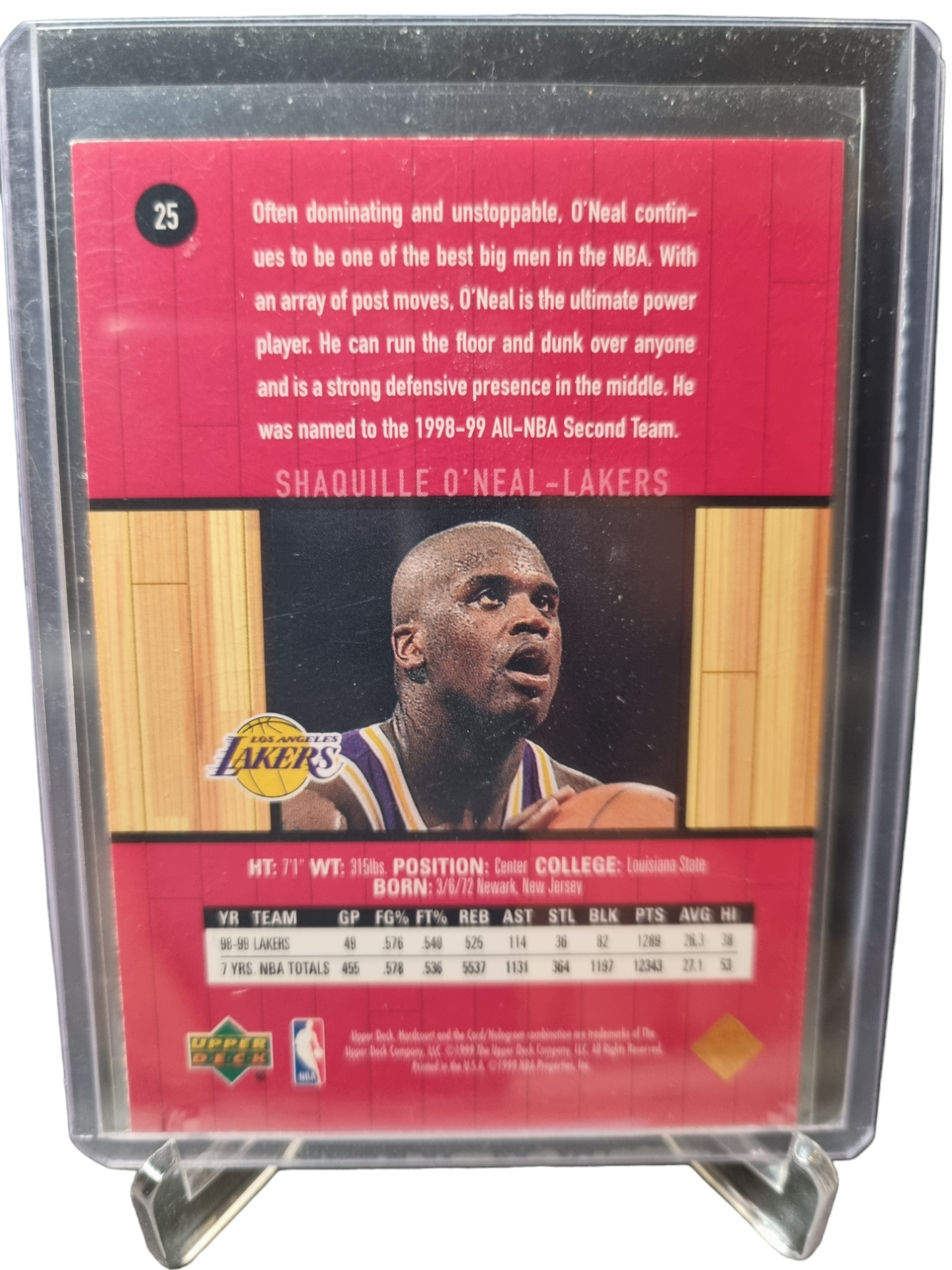 1999 Upper Deck #25 Shaquille O'Neal Upper Deck Hard Court