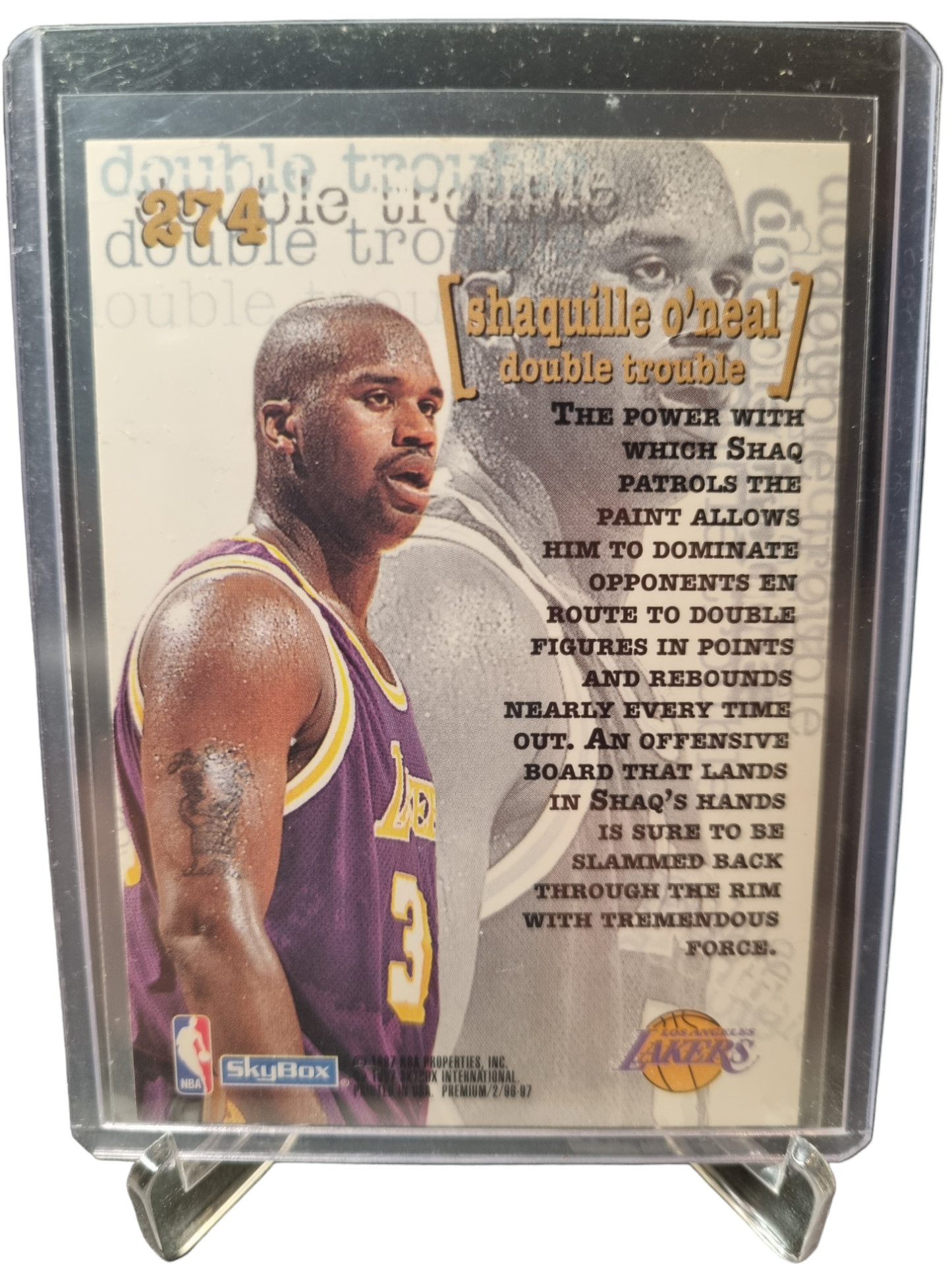 1997 Skybox Premium #274 Shaquille O'Neal Double Trouble