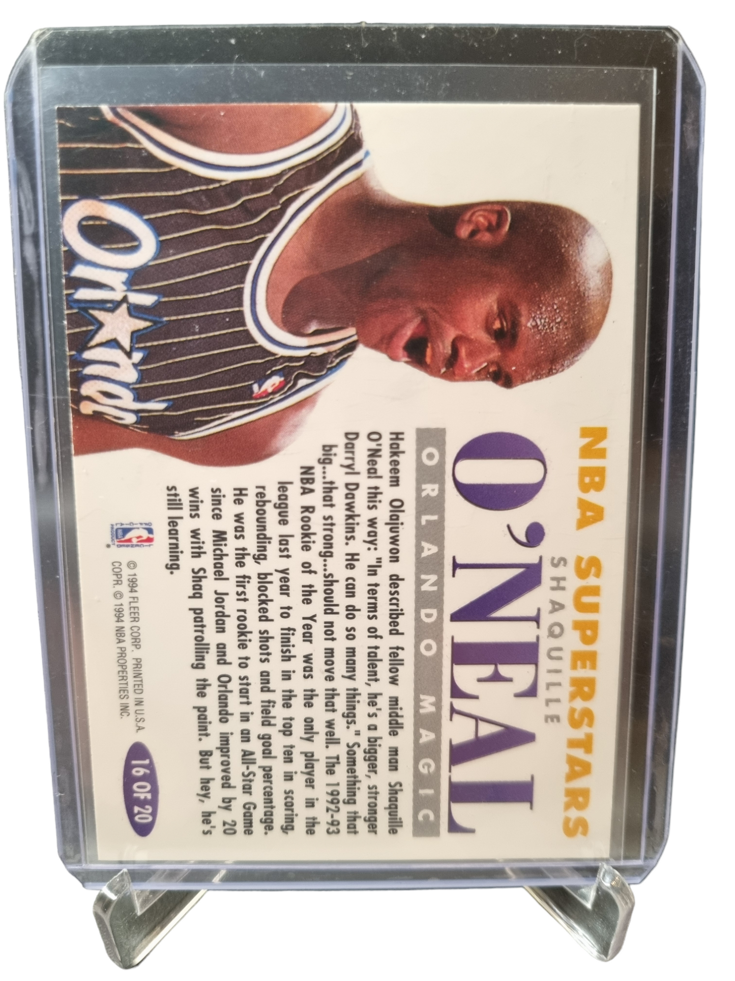 1994 Fleer #16 of 20 Shaquille O'Neal NBA Superstars