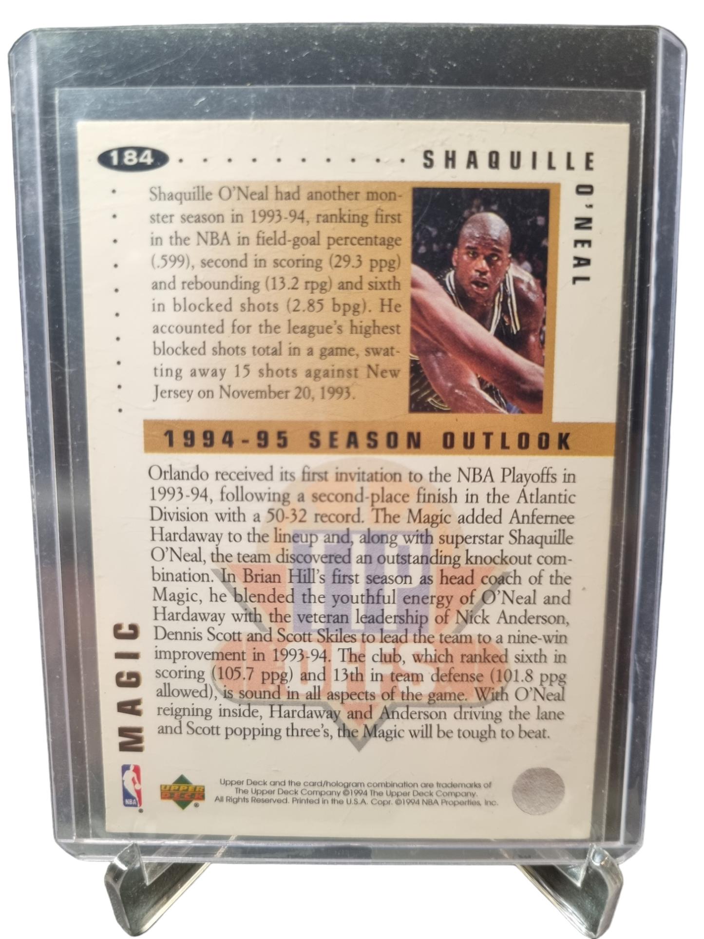 1994 Upper Deck #184 Shaquille O'Neal Tip Offs Silver Signature