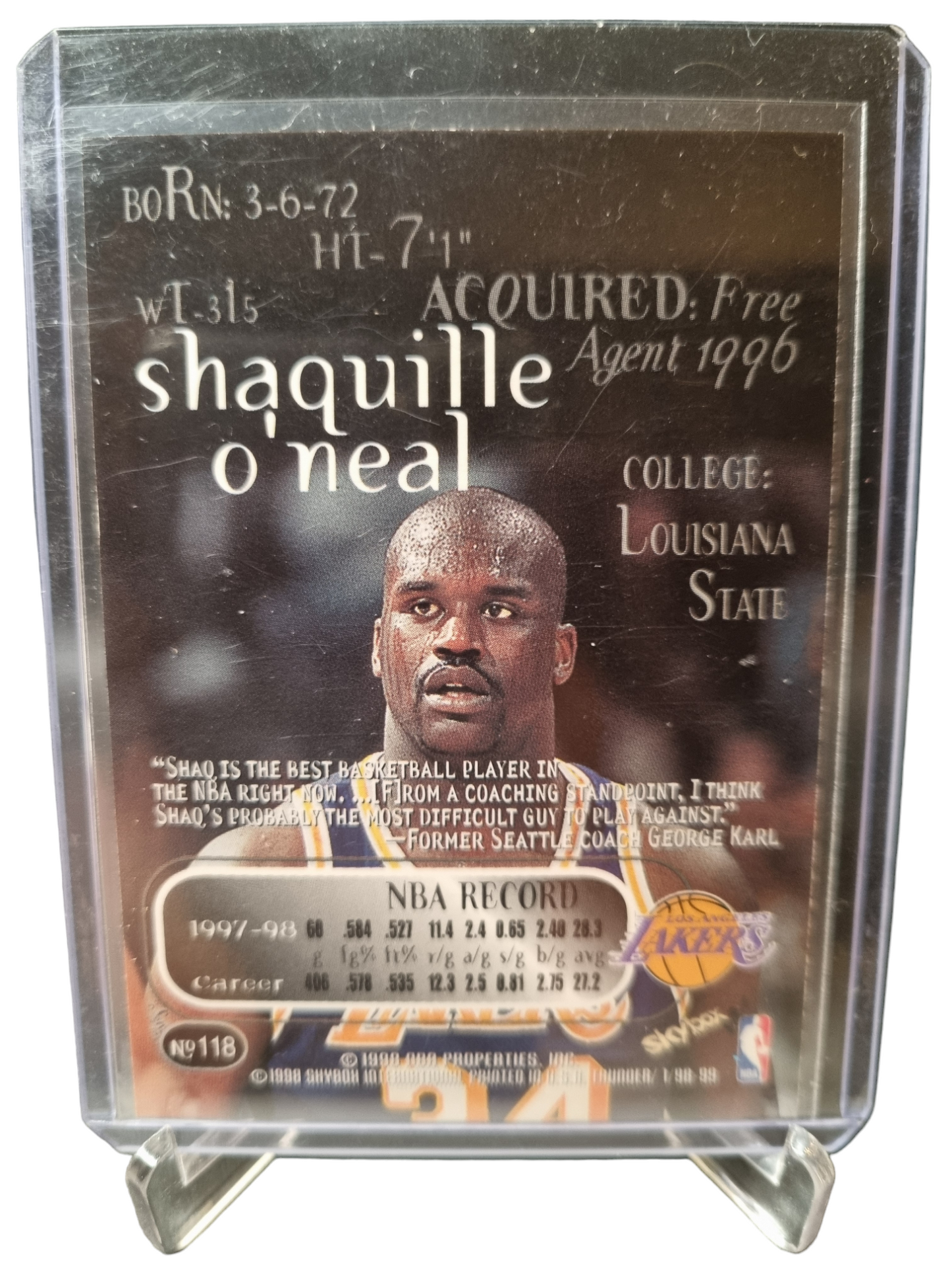 1998-99 Skybox #118 Shaquille O'Neal Thunder