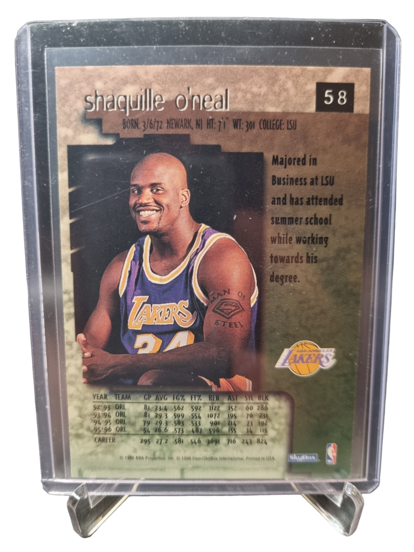 1996 Skybox Premium #58 Shaquille O'Neal