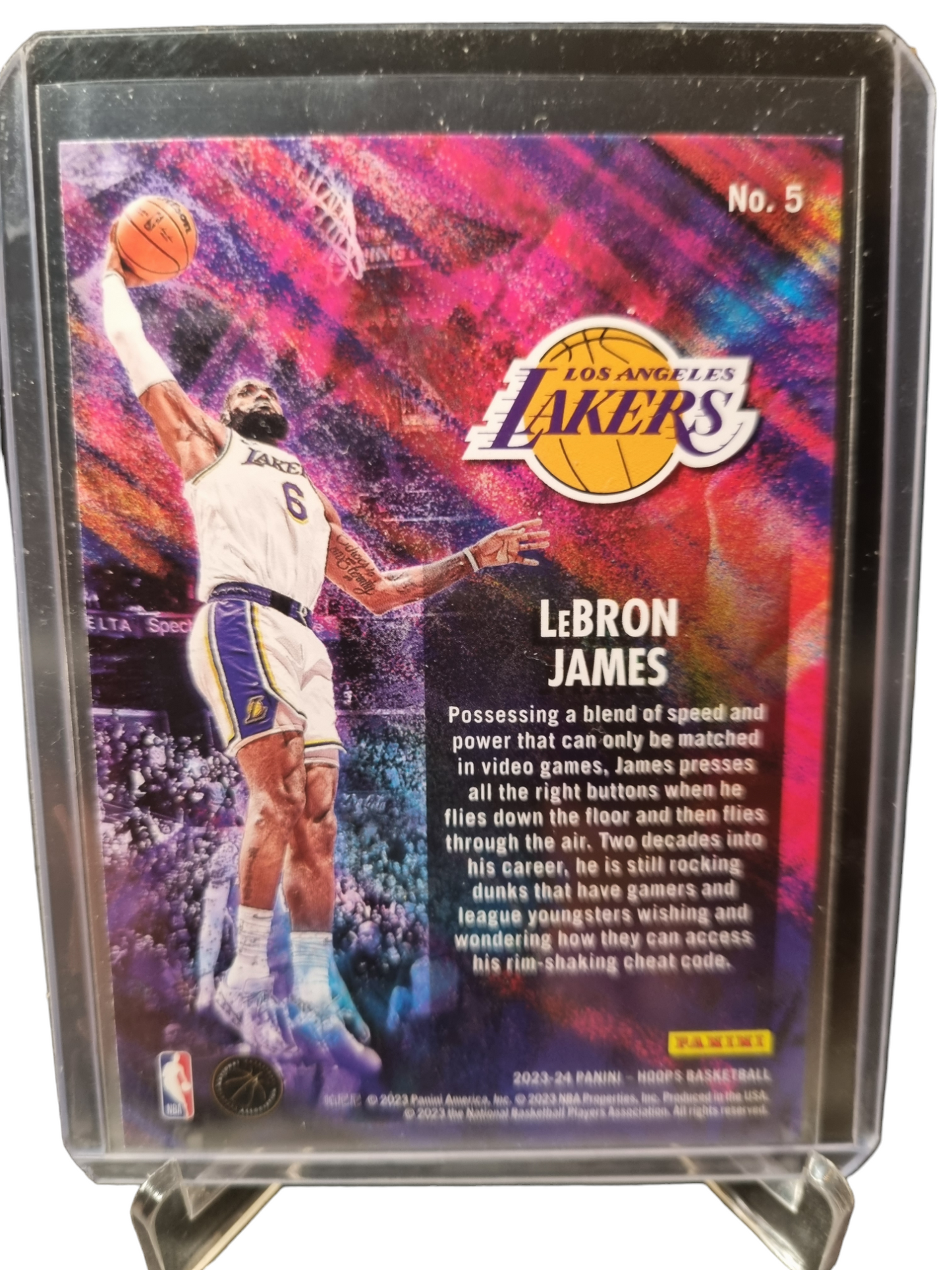 2023-24 Panini Hoops #5 Lebron James Elite Jam-Tastic Holo