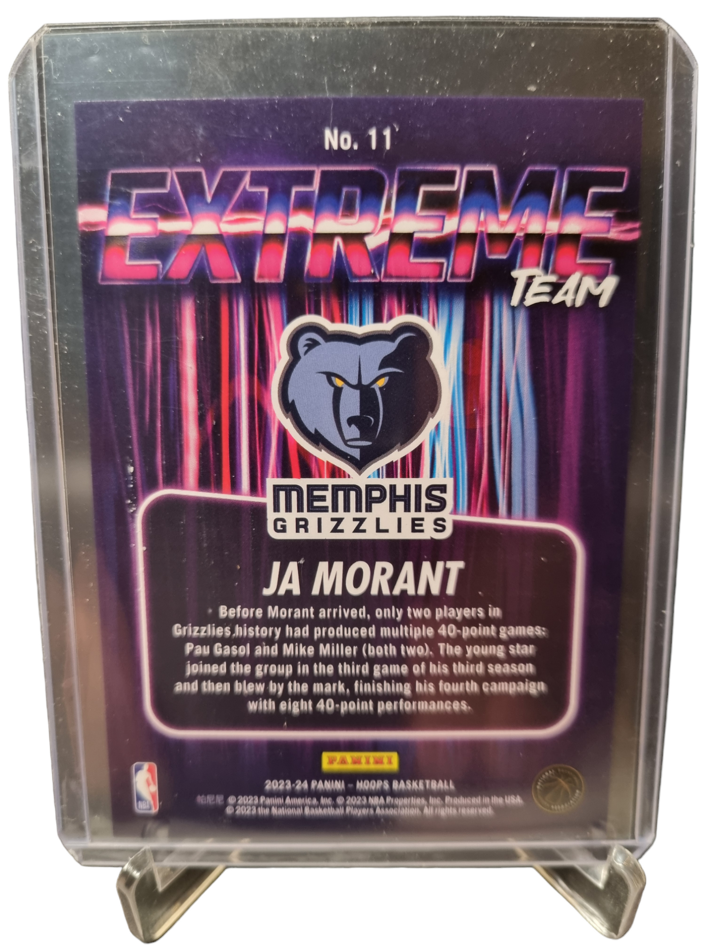 2023-24 Panini Hoops #11 JA Morant Extreme Team