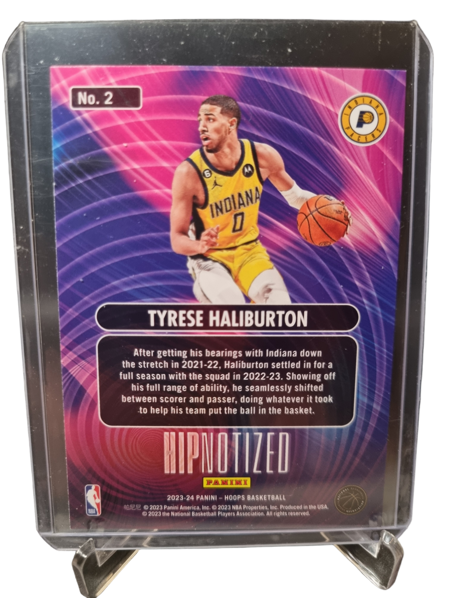 2023-24 Panini Hoops #2 Tyrese Haliburton Hipnotized Holo