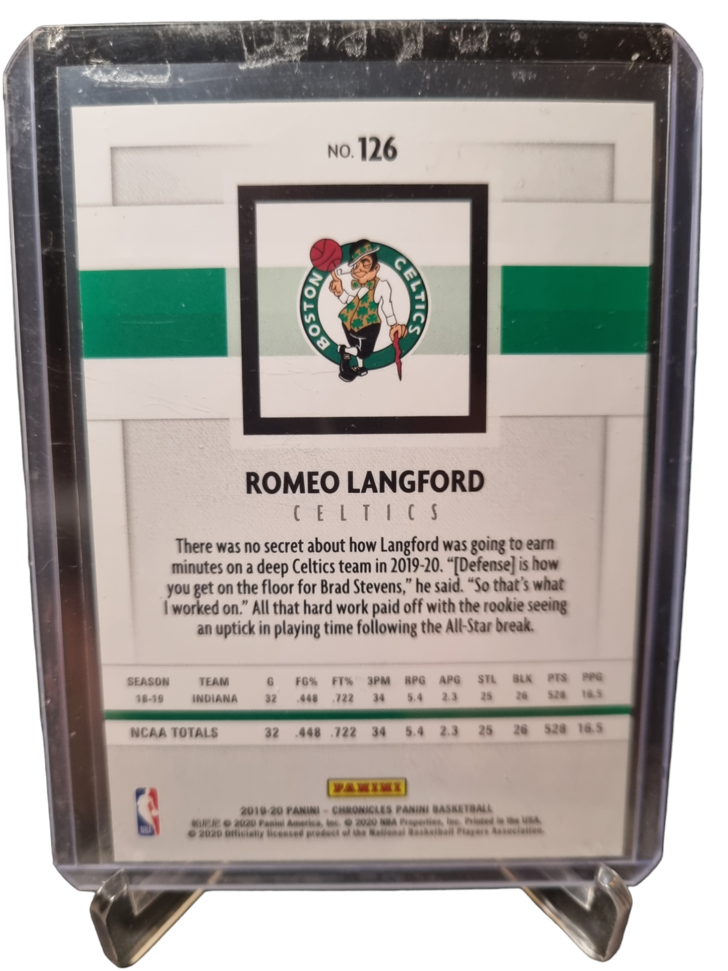 2019-20 Panini Chronicles #126 Romeo Langford Rookie Card 33/49