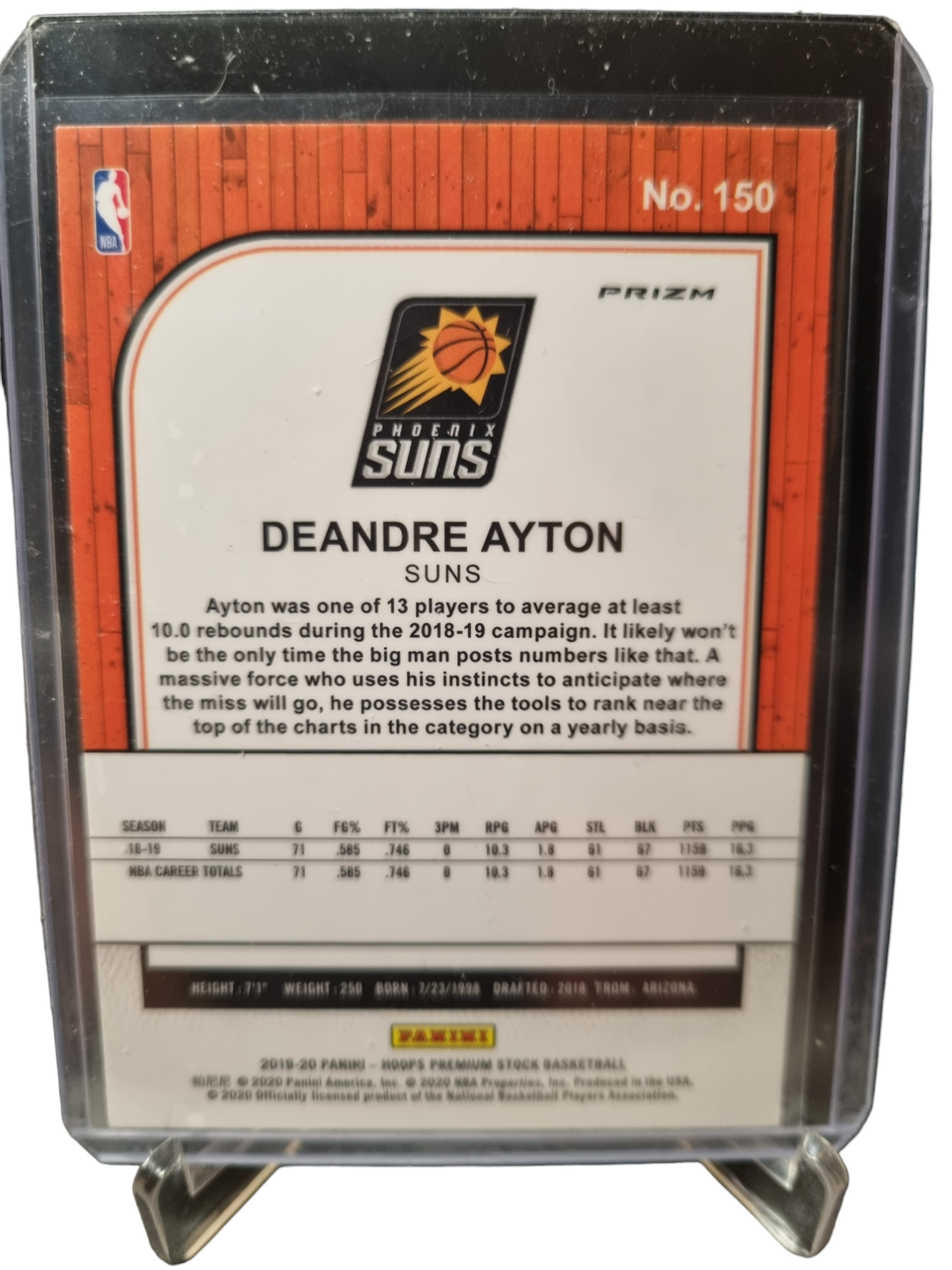 2019-20 Panini Hoops Premium Stock #150 Deandre Ayton Fastbreak Prizm