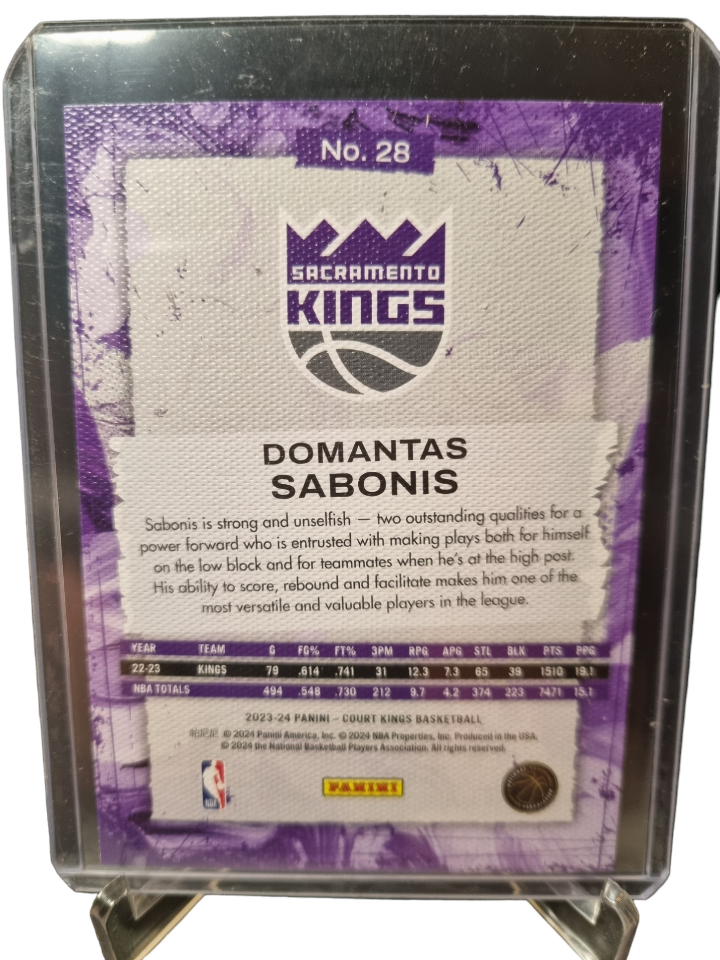 2023-24 Panini Court Kings #28 Domantas Sabonis