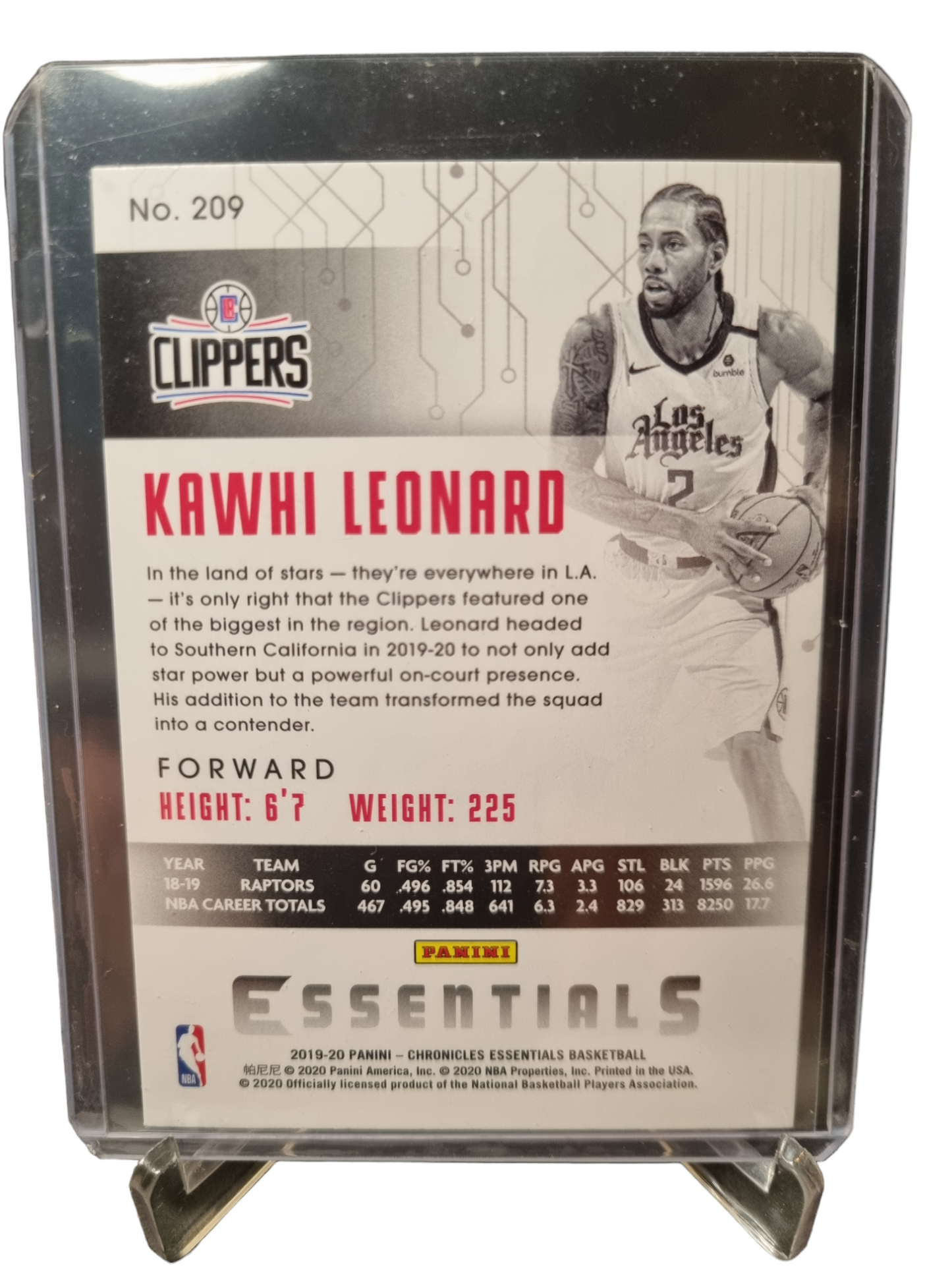 2019-20 Panini Chronicles Essentials #209 Kawhi Leonard