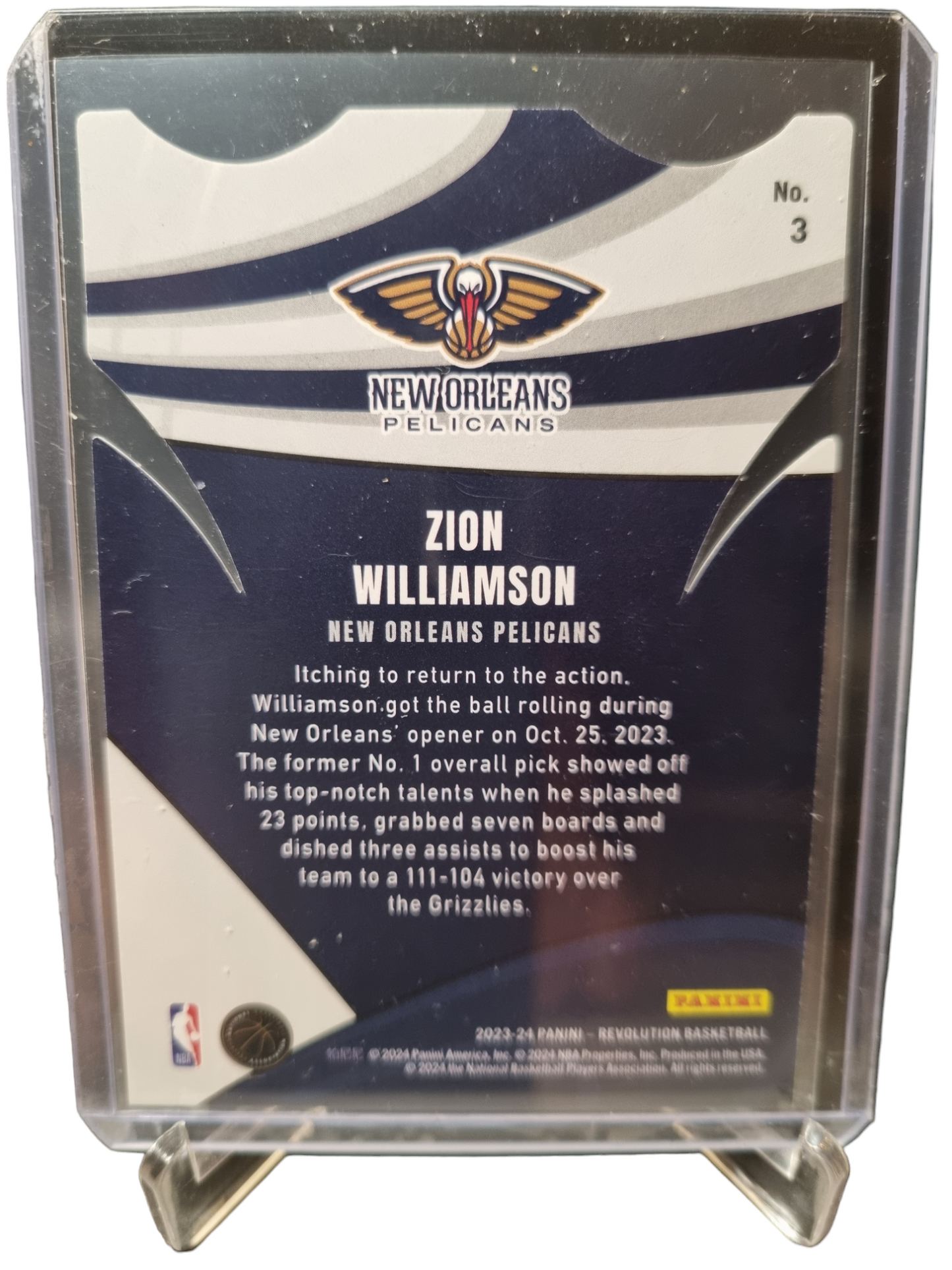 2023-24 Panini Revolution #3 Zion Williamson Lift Off Die Cut