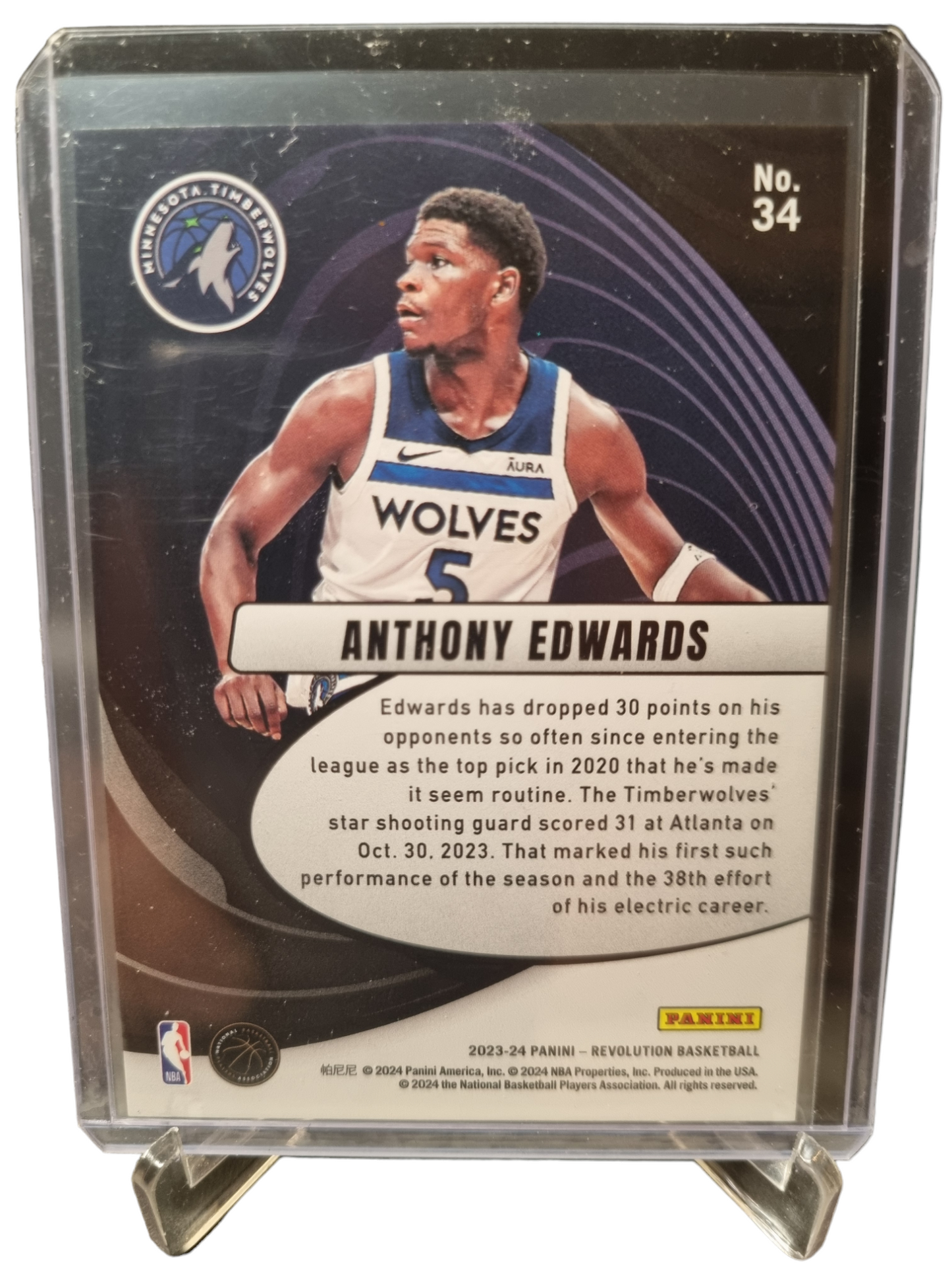 2023-24 Panini Revolution #34 Anthony Edwards Vortex