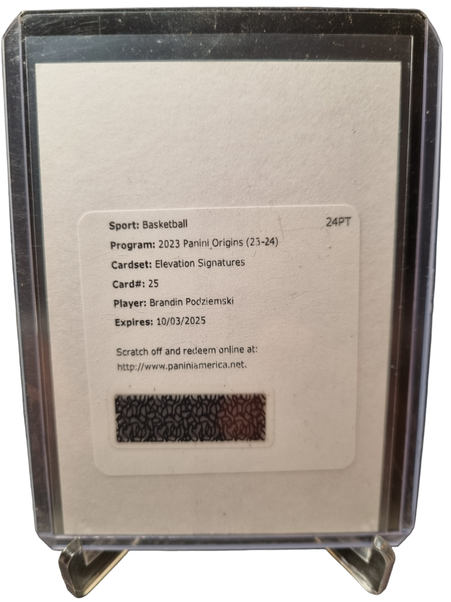 2023-24 Panini Origins #25 Brandin Podziemski Rookie Card Elevation Signatures Autograph Redemption