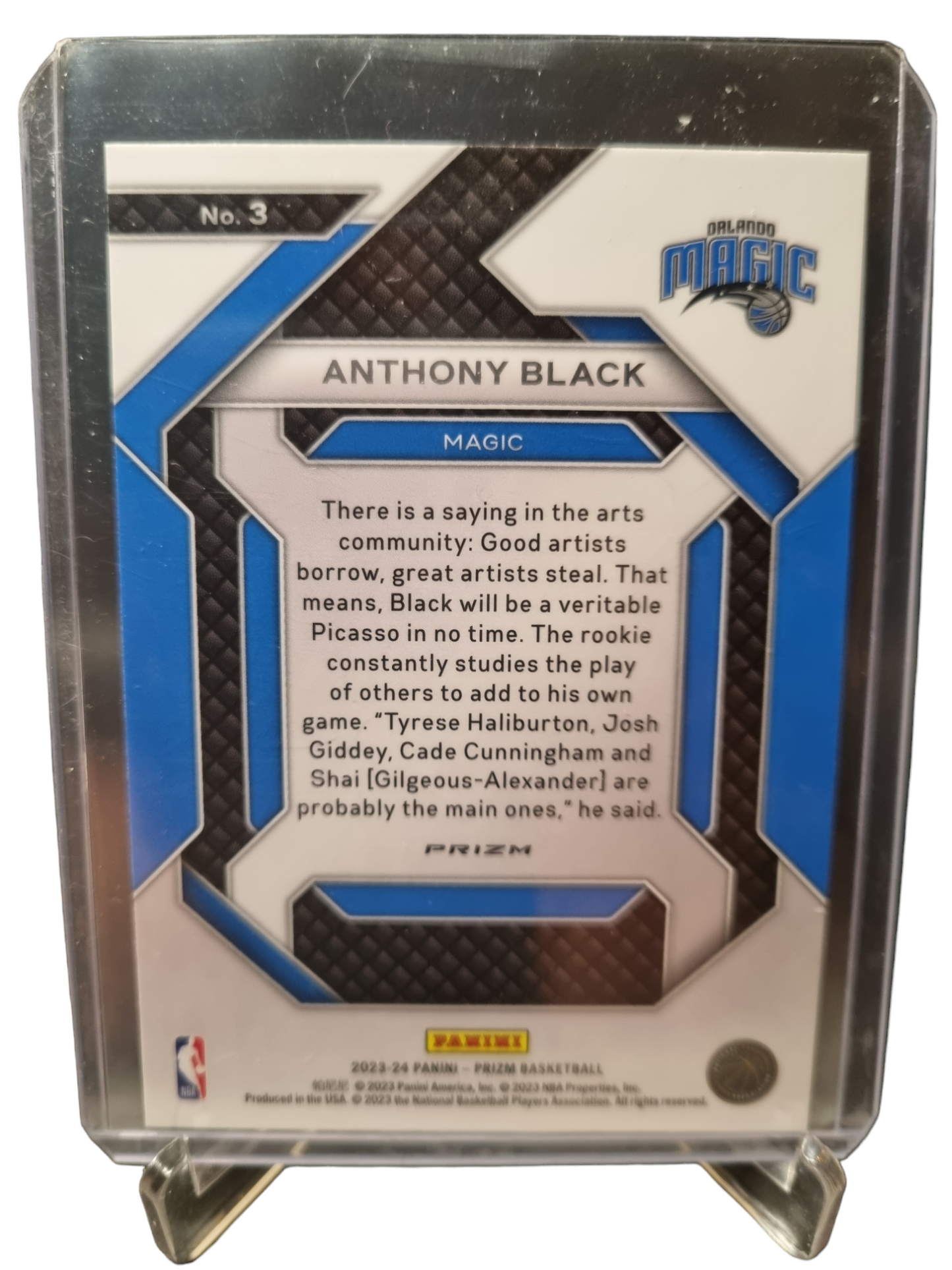 2023-24 Panini Prizm #3 Anthony Black Rookie Card Emergent Green Prizm