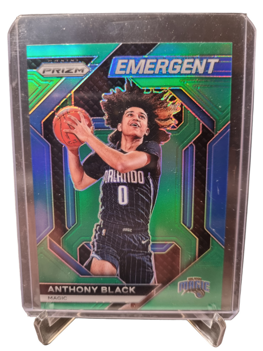 2023-24 Panini Prizm #3 Anthony Black Rookie Card Emergent Green Prizm