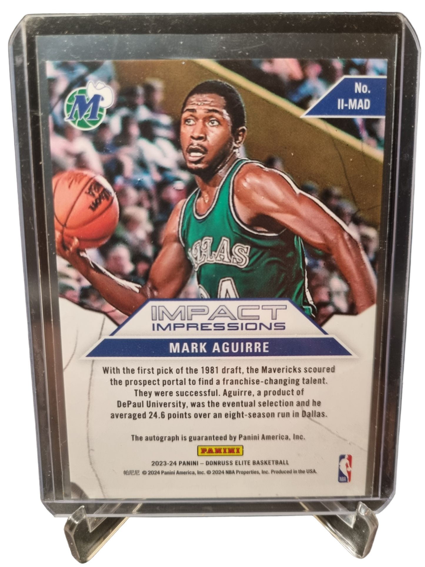 2023-24 Panini Donruss Elite #II-MAD Mark Aguirre Impact Impressions Autograph